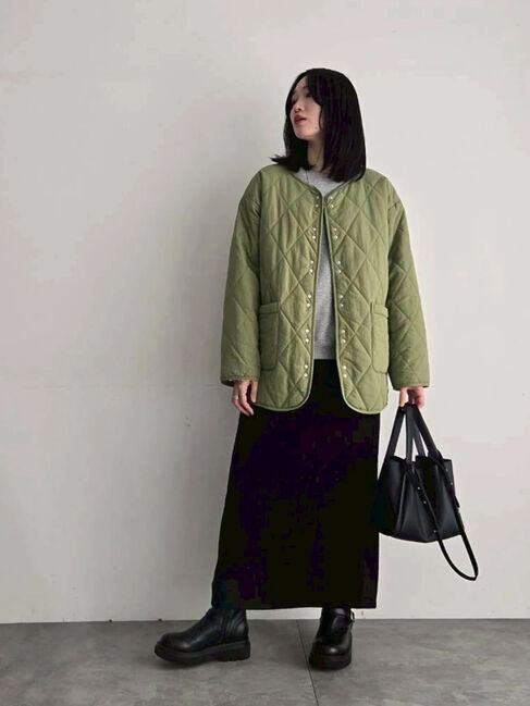 Samansa Mos2 blue「キルトミドルコート」|その他|