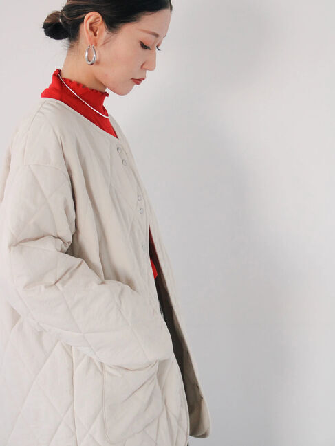 Samansa Mos2 blue「キルトミドルコート」|その他|