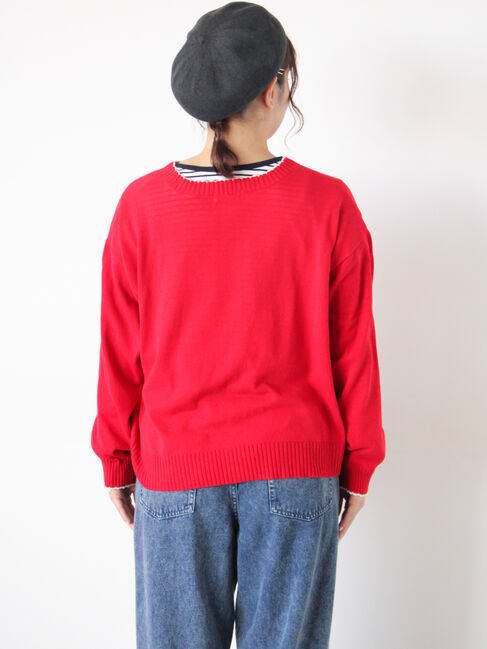 Samansa Mos2「配色スカラップカーディガン」|カーディガン|