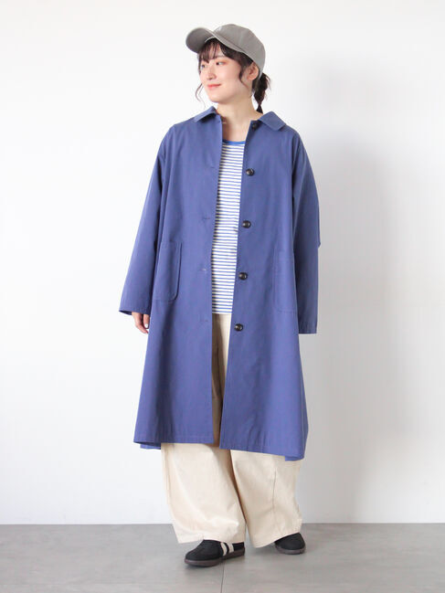 Samansa Mos2「【花粉防止加工】ステンカラーコート」|その他|ネイビー