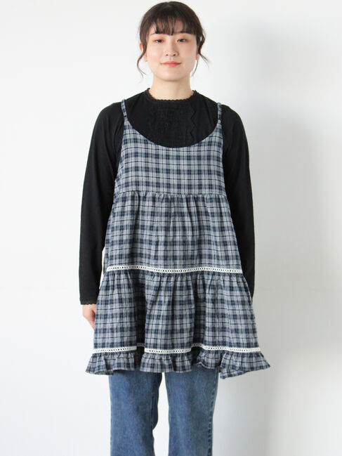 Samansa Mos2「はしごレースティアードキャミチュニック」|シャツ・ブラウス|