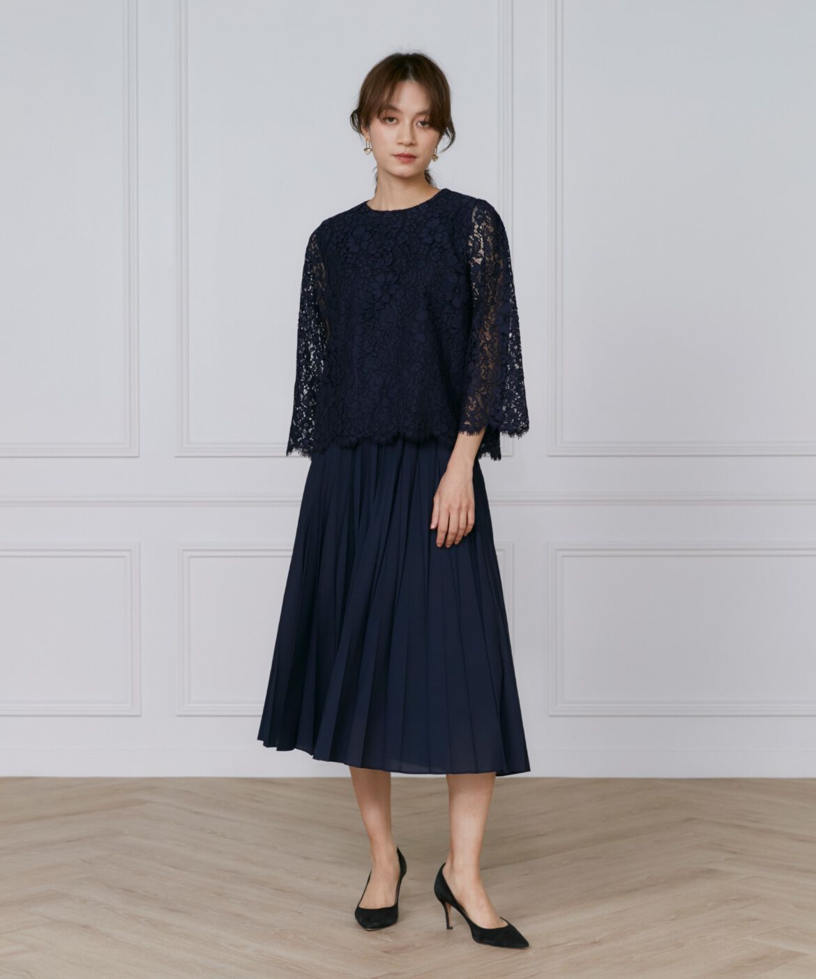 INED「シフォンプリーツスカート」|スカート|