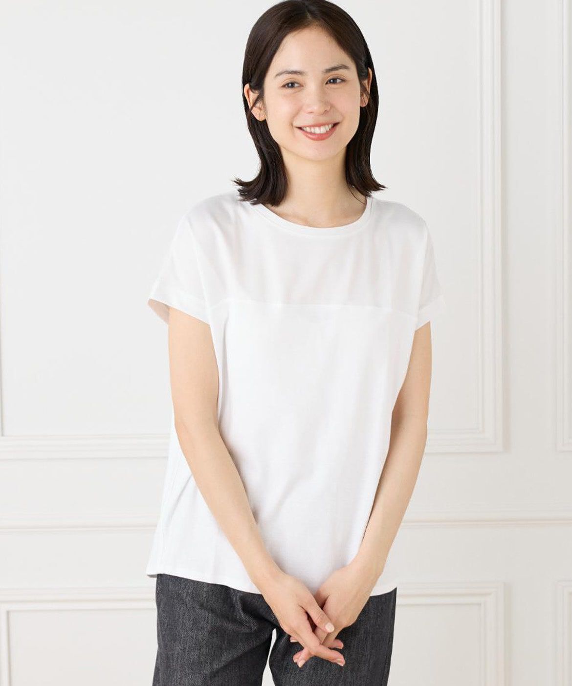 DAY by DAY it&rsquo;s international「サテン切り替えドルマンプルオーバー《スビン綿MIXフライス》」|タンクトップ|ホワイト