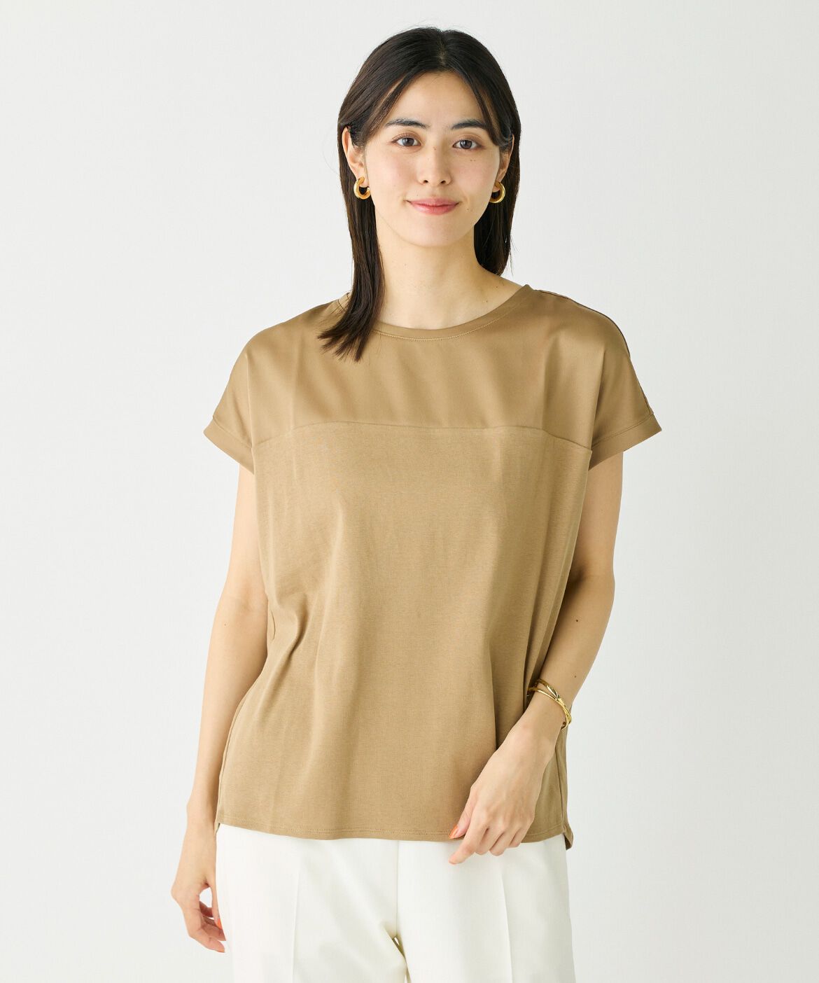 DAY by DAY it&rsquo;s international「サテン切り替えドルマンプルオーバー《スビン綿MIXフライス》」|タンクトップ|モカチャ3