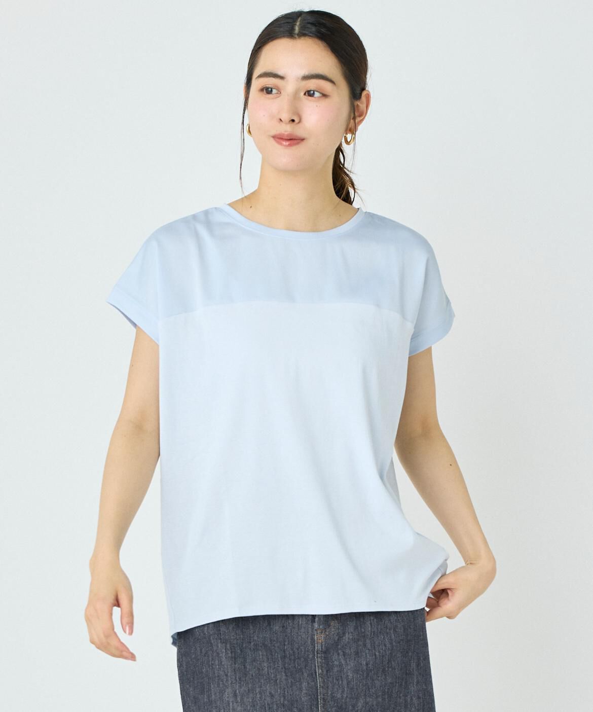 DAY by DAY it&rsquo;s international「サテン切り替えドルマンプルオーバー《スビン綿MIXフライス》」|タンクトップ|サックス3