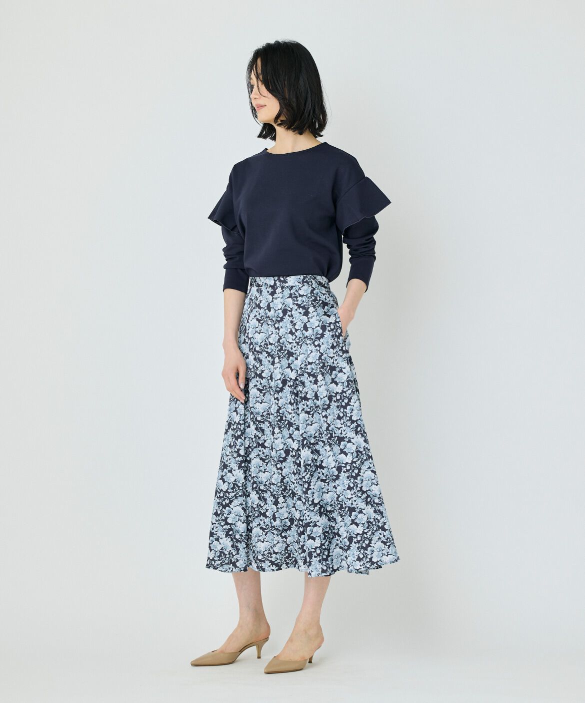 7-IDconcept.「切り替えマーメイドスカート」|フレア|