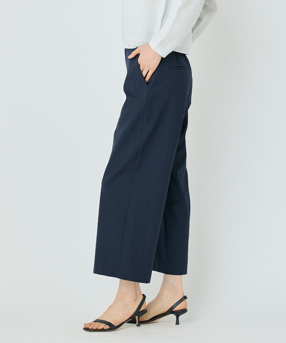 7-IDconcept.「ワイドクロップトパンツ」|その他|ネイビー