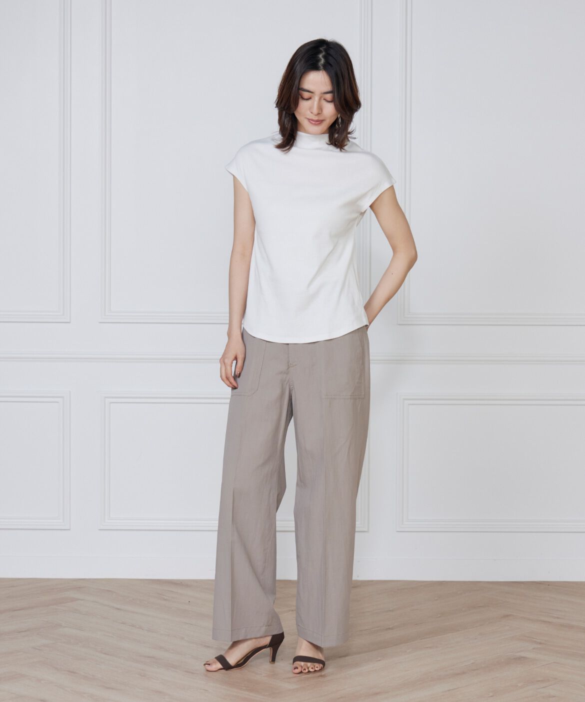 I.T.'S international「ボトルネックカットソー《スビン綿MIXフライス》」|キャミソール|