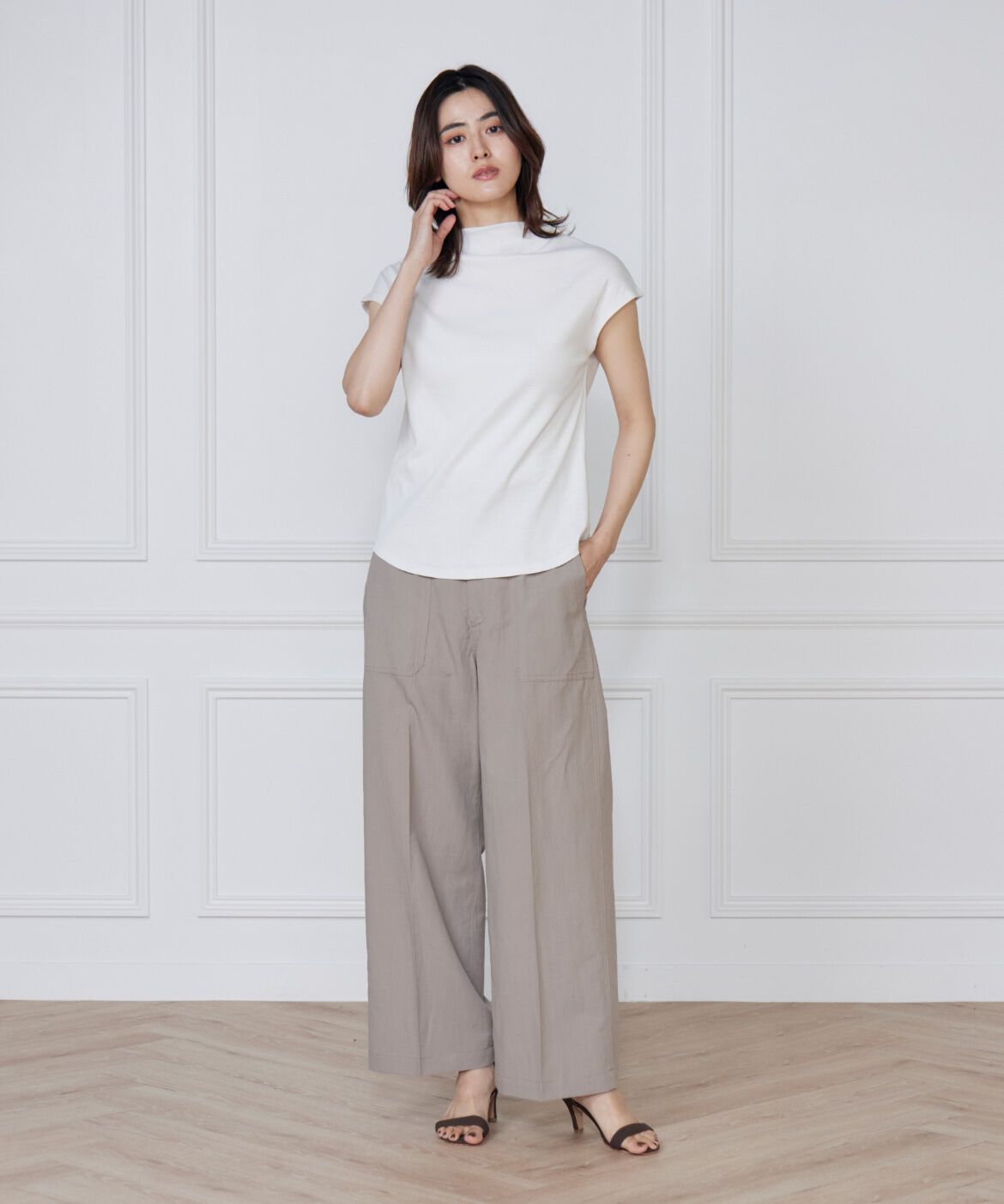 I.T.'S international「ボトルネックカットソー《スビン綿MIXフライス》」|キャミソール|