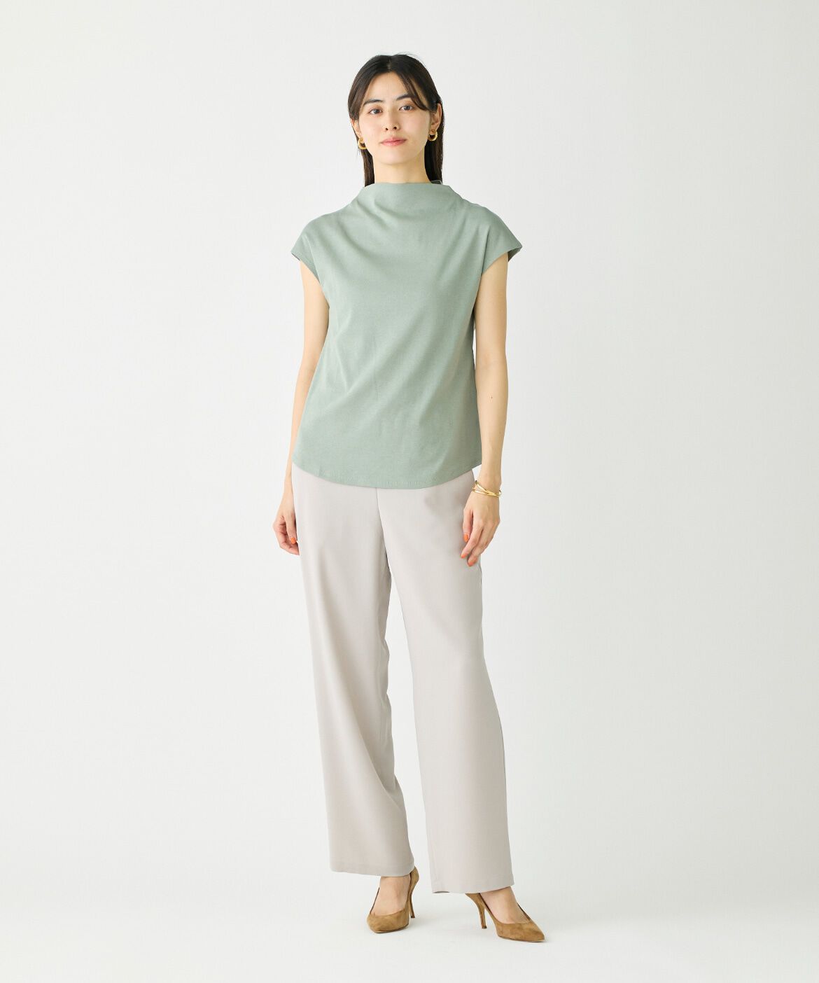 I.T.'S international「ボトルネックカットソー《スビン綿MIXフライス》」|キャミソール|