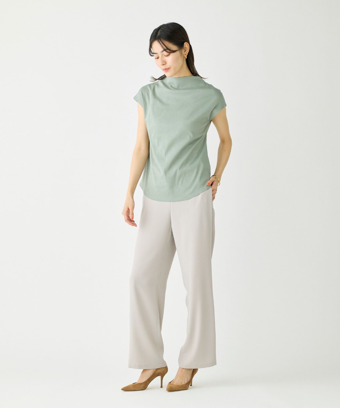 I.T.'S international「ボトルネックカットソー《スビン綿MIXフライス》」|キャミソール|