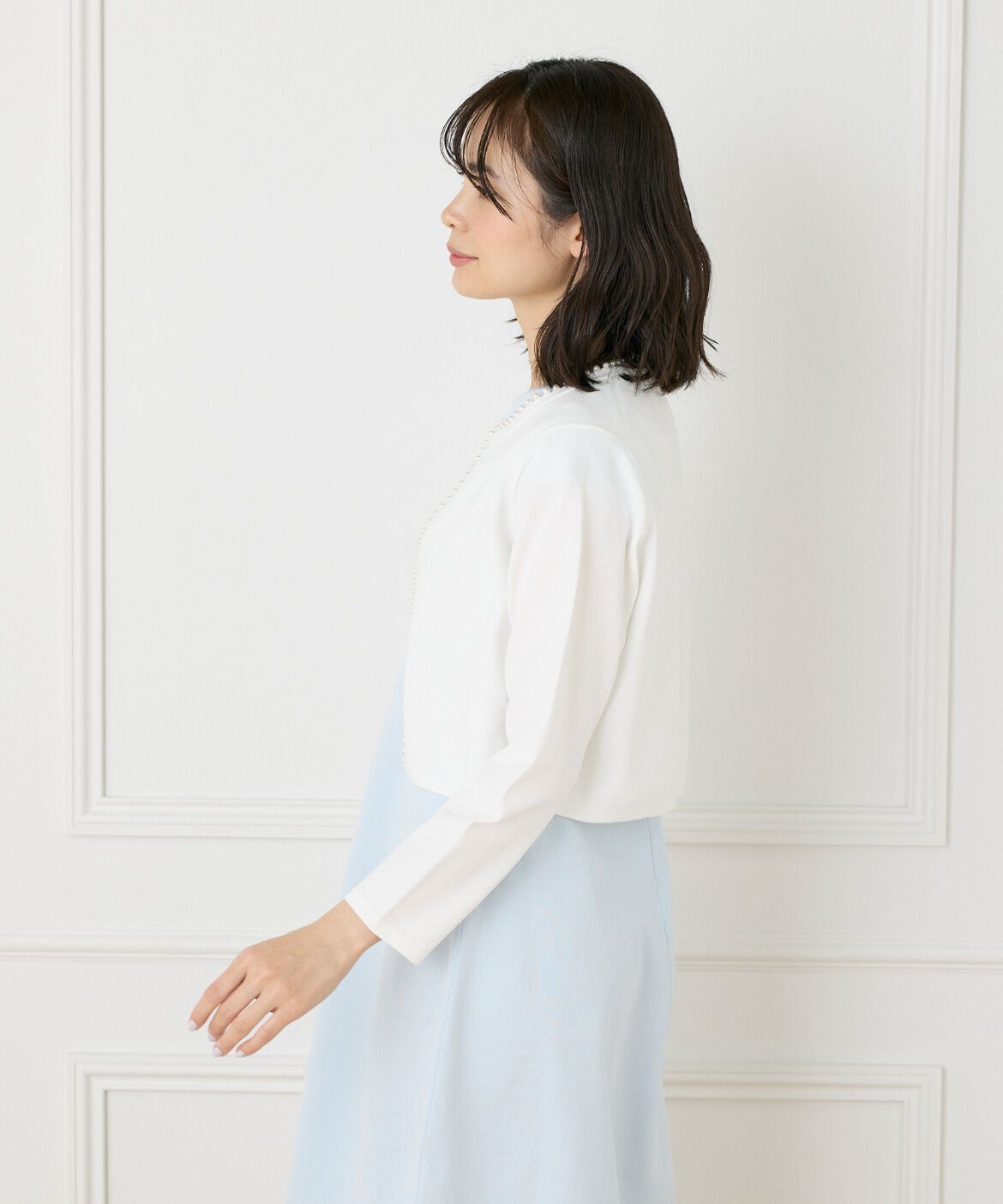 Maglie le cassetto「《大きいサイズ》パールカーディガン《M Maglie le cassetto》」|ニット・セーター|