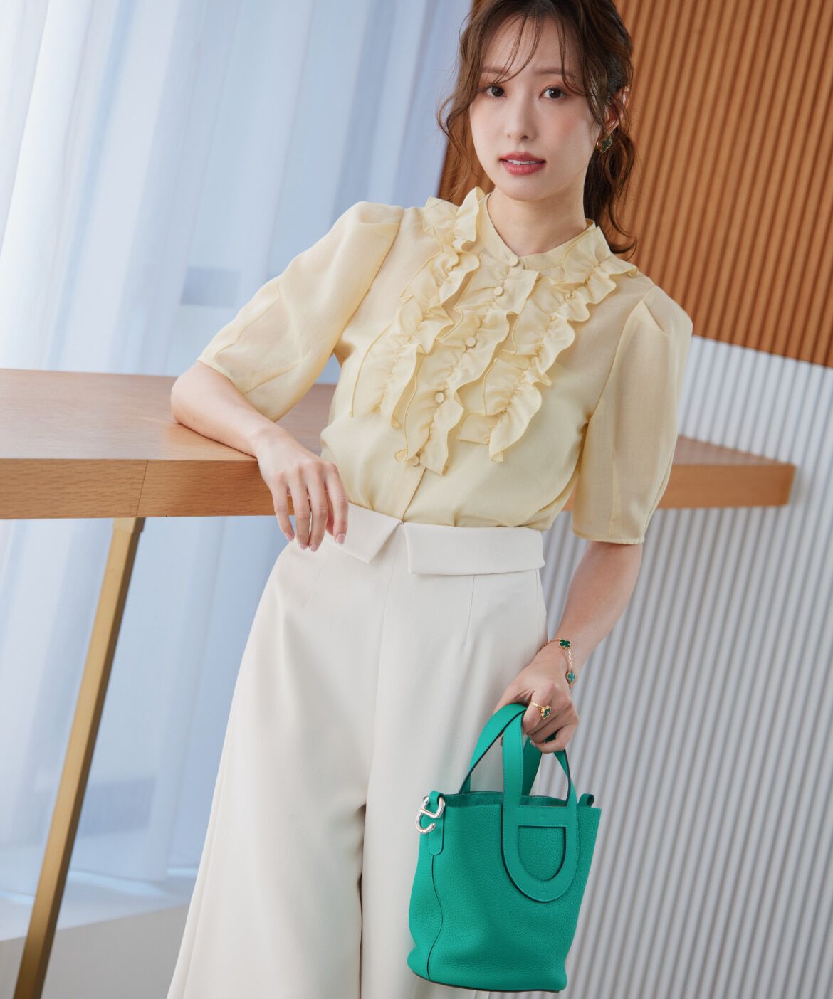 Maglie le cassetto「《大きいｻｲｽﾞ》&ldquo;ﾌﾘﾘｯｼｭ ｼｱｰﾌﾞﾗｳｽ《M Maglie le cassetto&times; 」|シャツ・ブラウス|