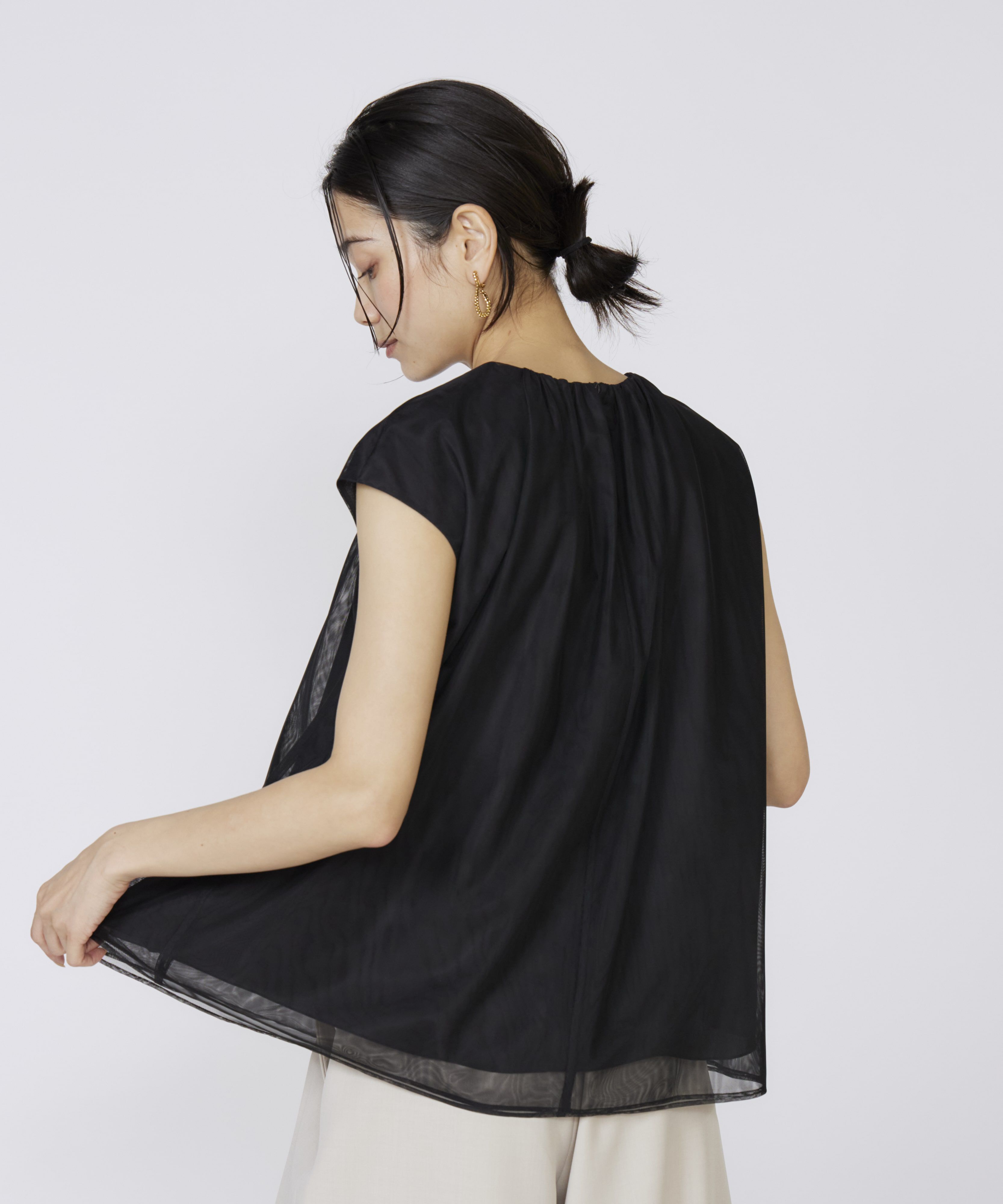 INED「チュールブラウス」|シャツ・ブラウス|