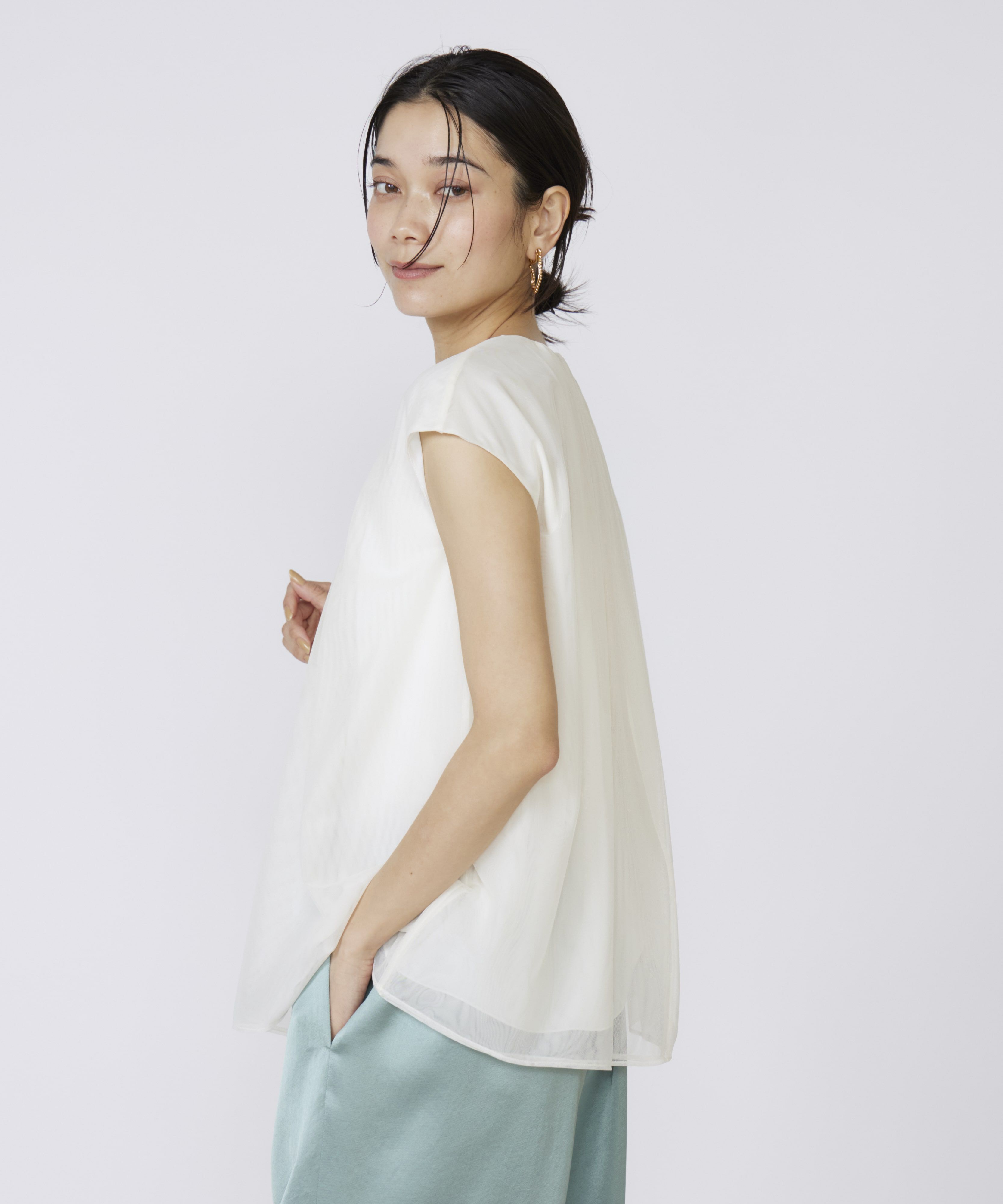 INED「チュールブラウス」|シャツ・ブラウス|