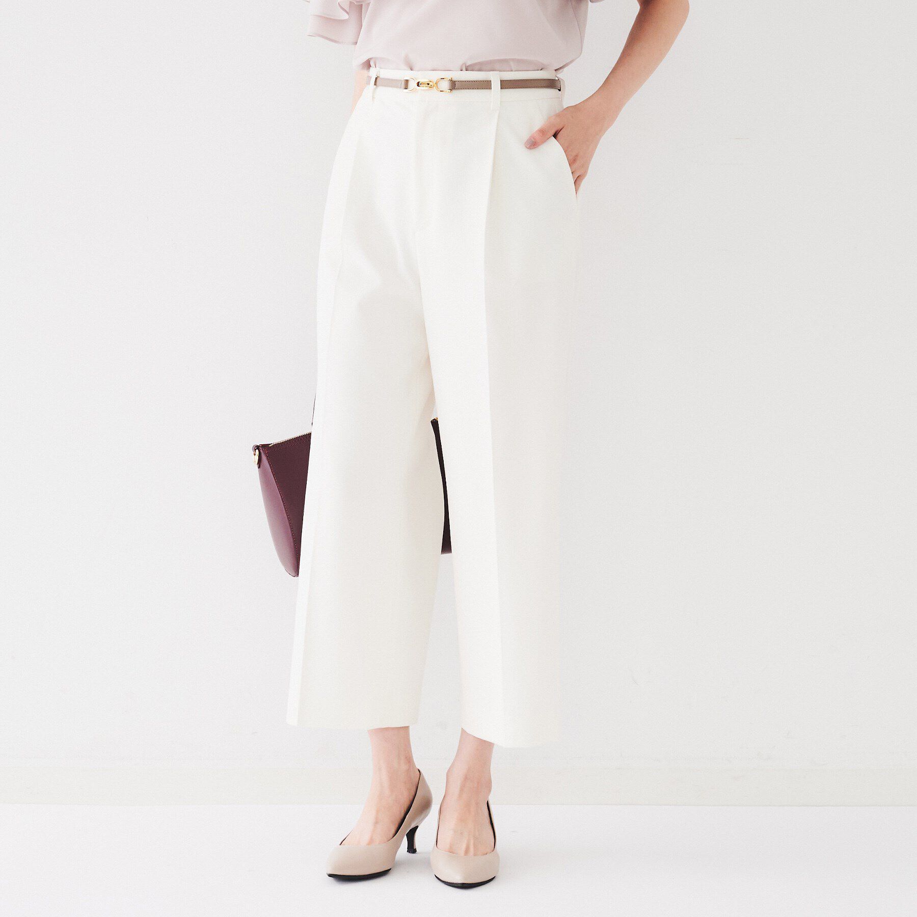 UNTITLED「【ストレッチ/後ろウエストゴム】タックワイドパンツ」|その他|