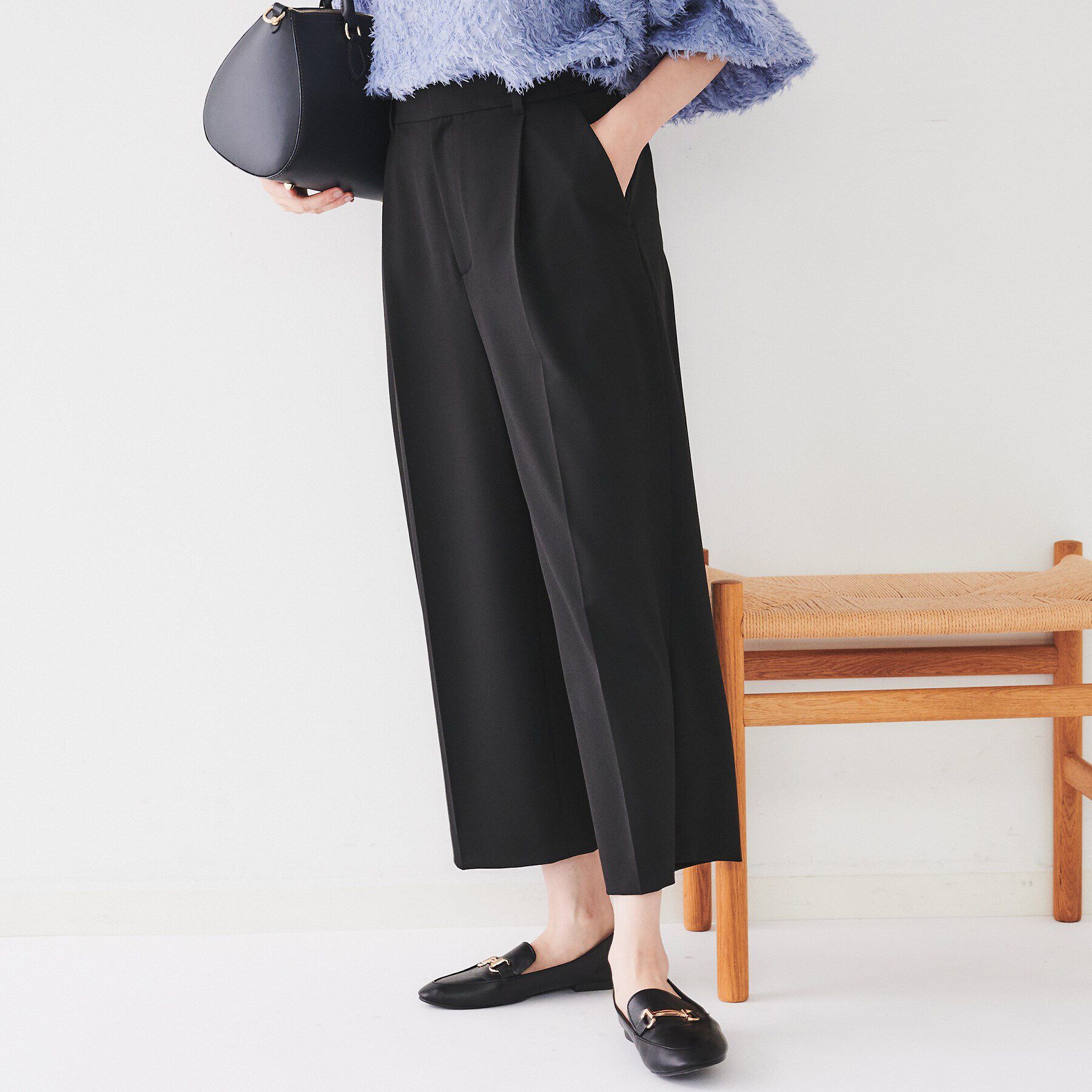 UNTITLED「【ストレッチ/後ろウエストゴム】タックワイドパンツ」|その他|