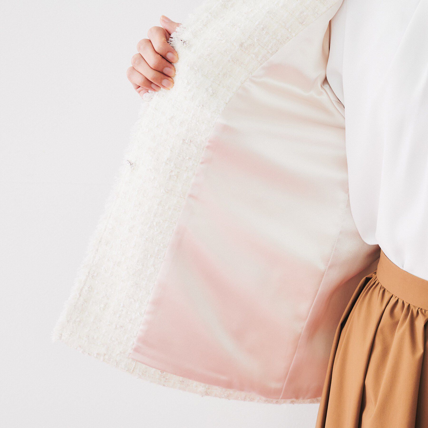 UNTITLED「【きれいめカジュアル/通勤/入卒】ファンシーツイード ジャケット」|ノーカラージャケット|