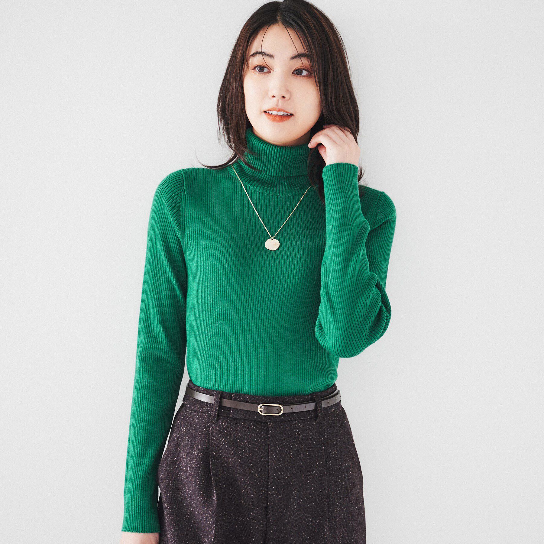 UNTITLED「ウール リブタートルネックプルオーバーニット」|ニット・セーター|