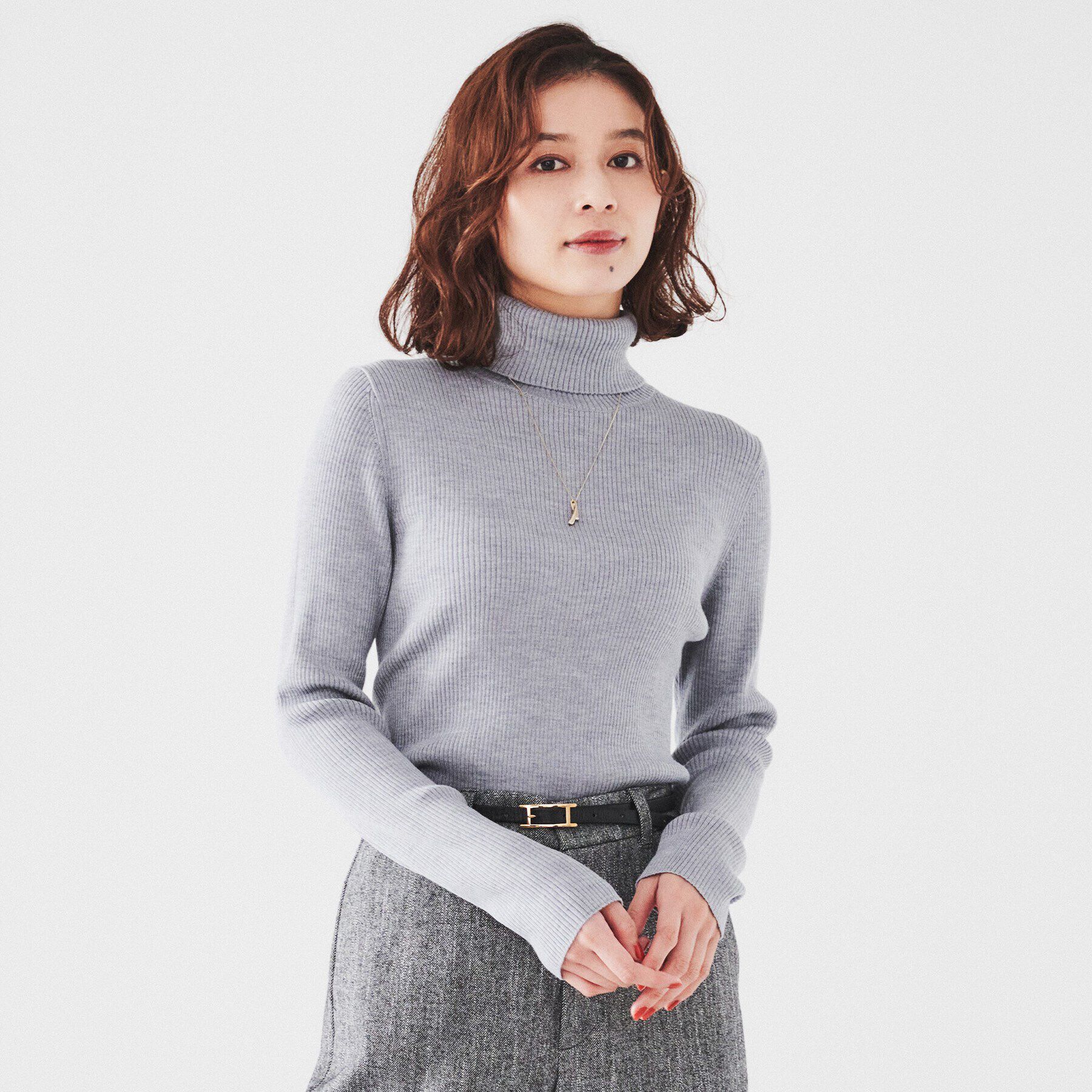 UNTITLED「ウール リブタートルネックプルオーバーニット」|ニット・セーター|