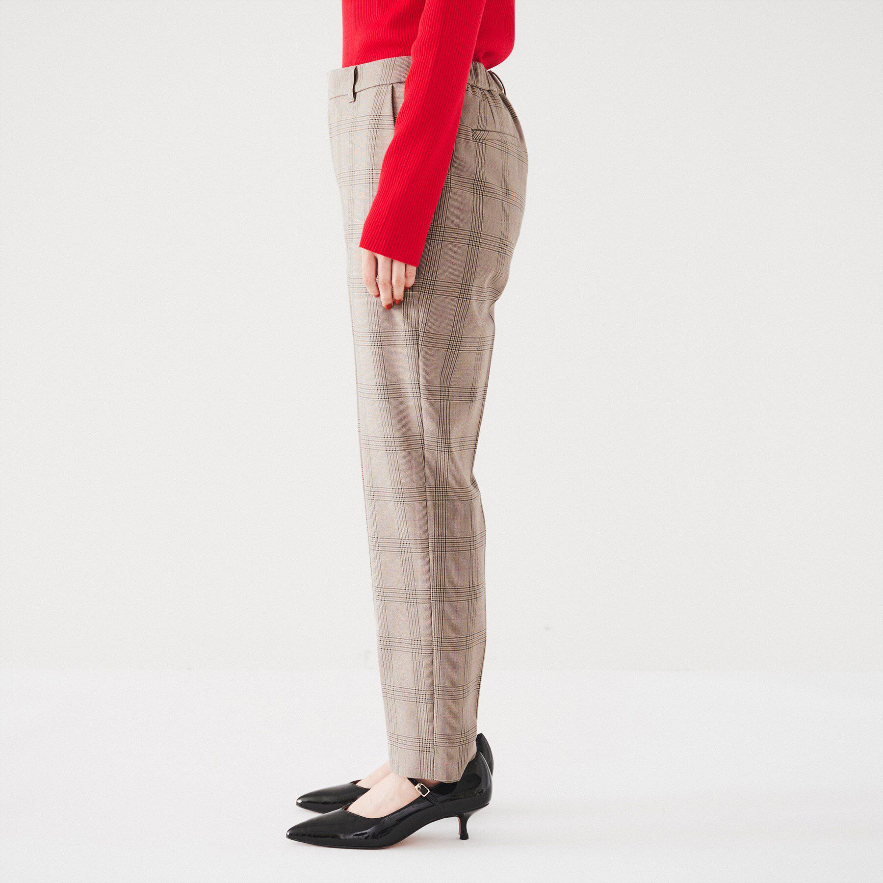 UNTITLED「【裏起毛/後ろウエストゴム/日本製】タックなしテーパードパンツ」|その他|