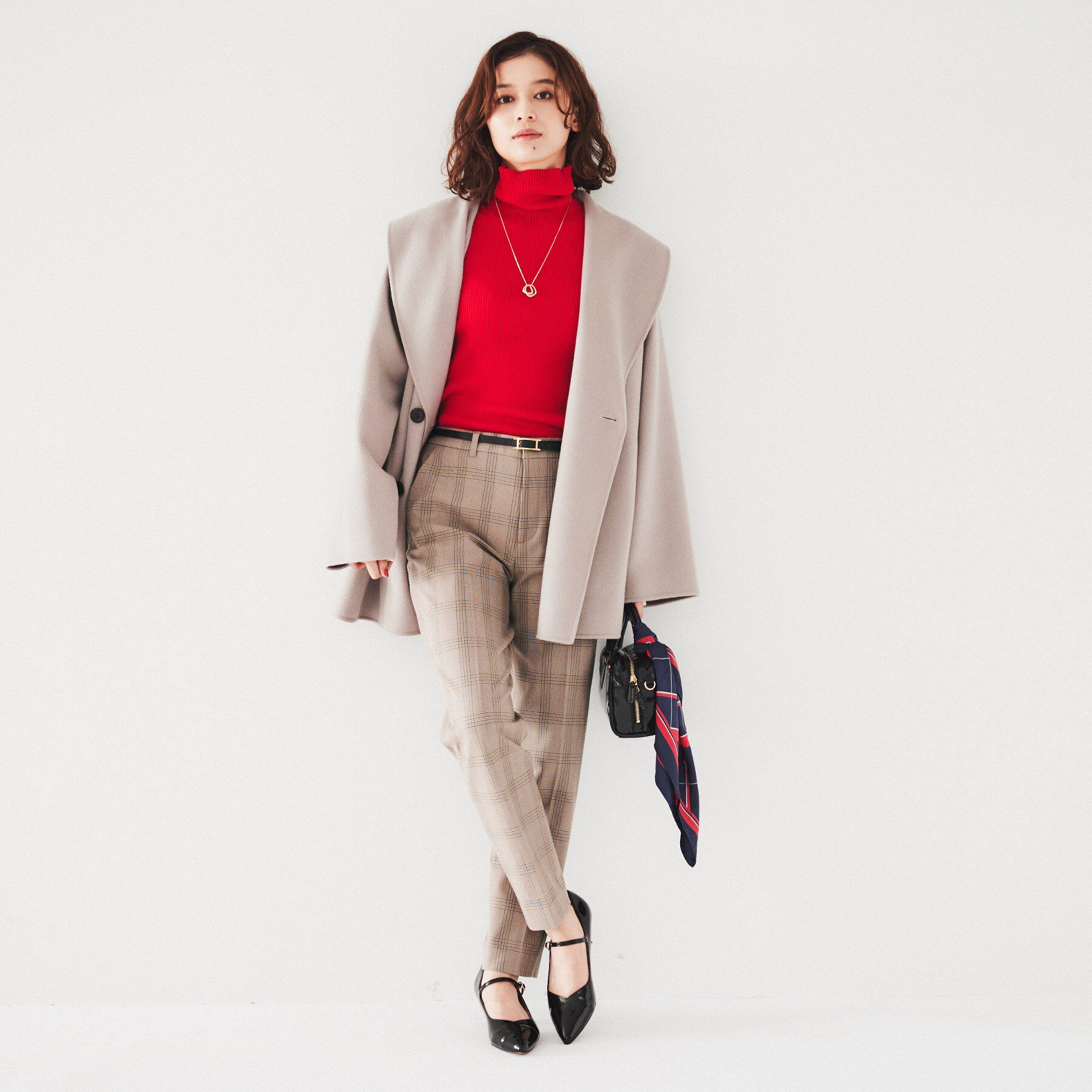 UNTITLED「【裏起毛/後ろウエストゴム/日本製】タックなしテーパードパンツ」|その他|