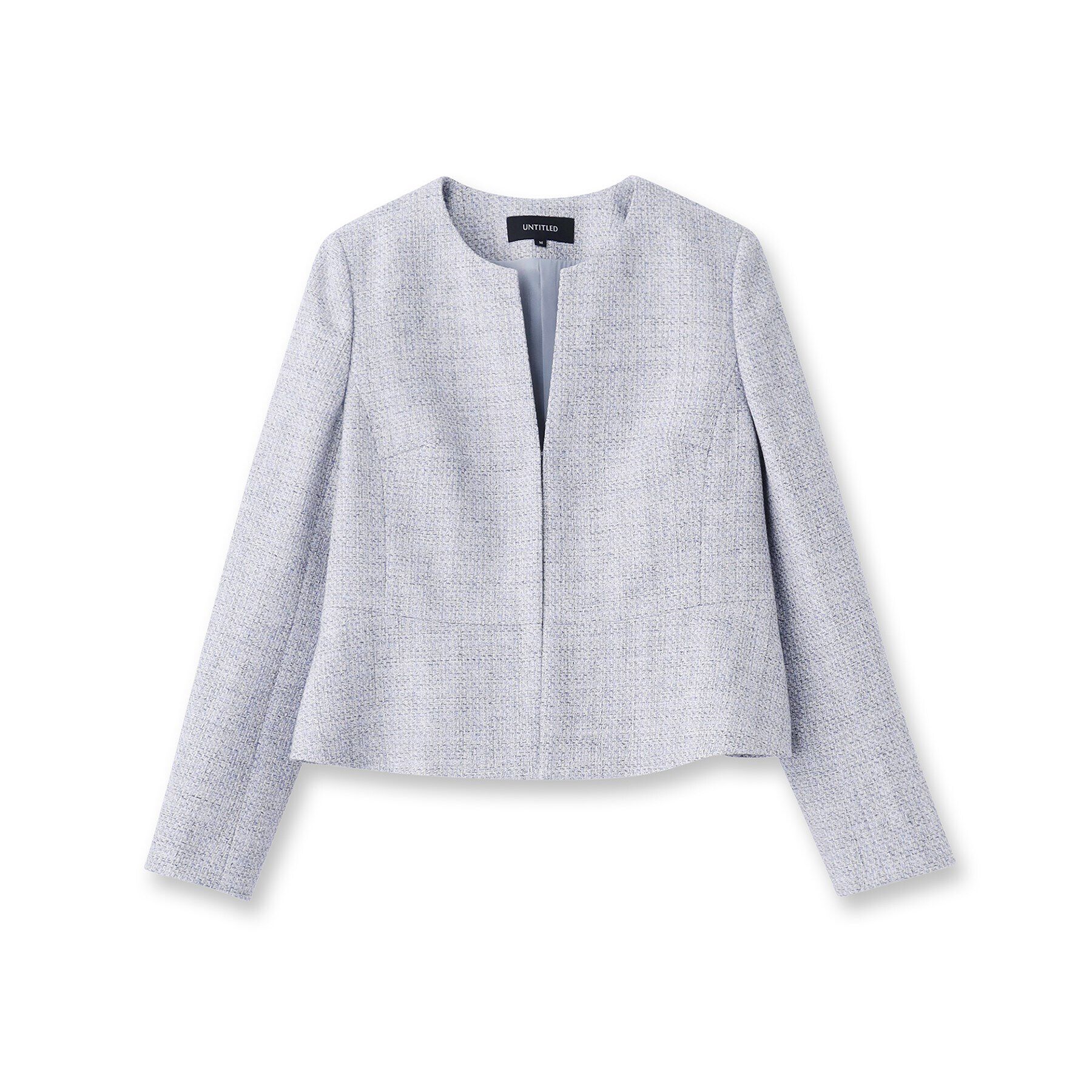 UNTITLED「【通勤】ツイード ペプラムジャケット」|ノーカラージャケット|