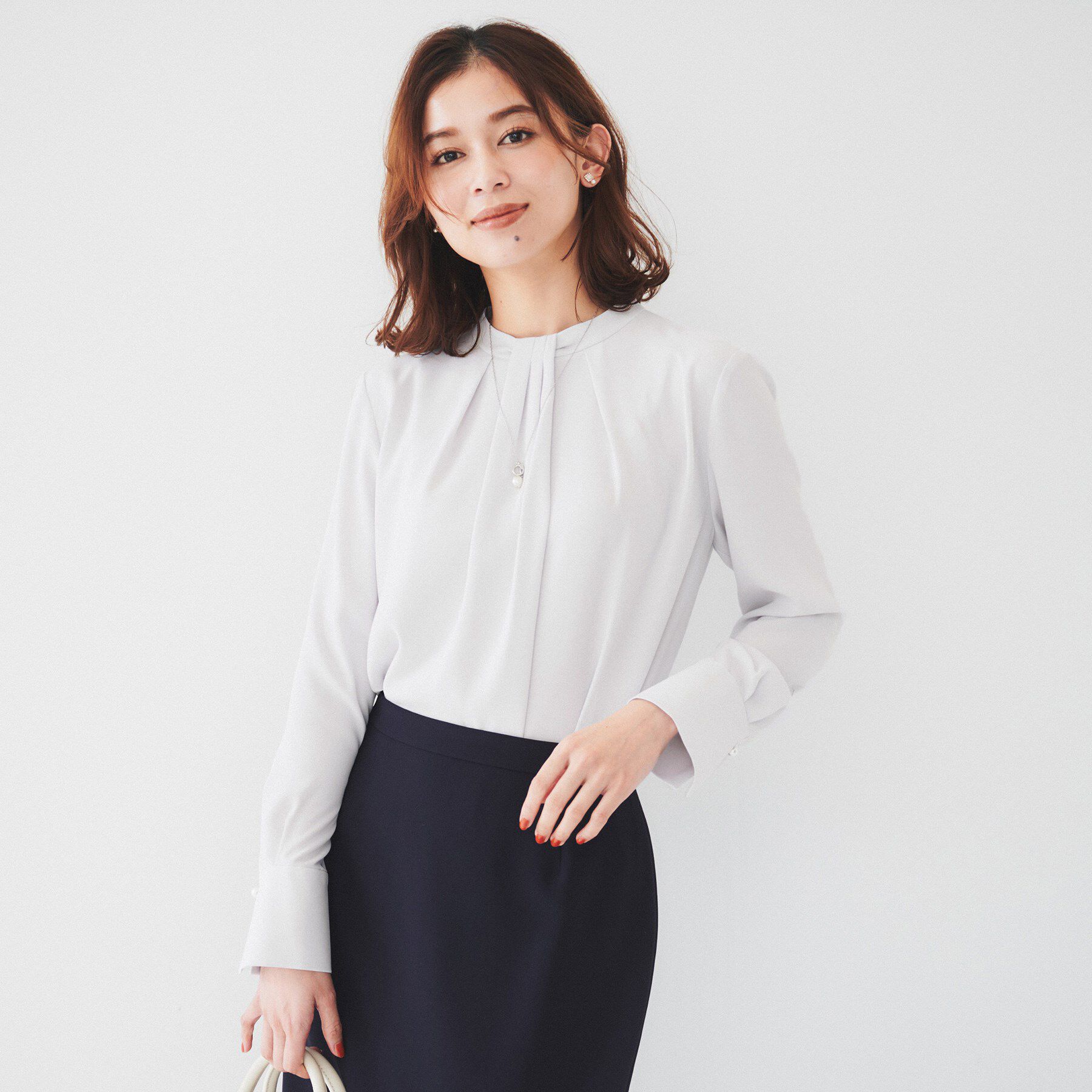 UNTITLED「【通勤】ジョーゼット タックブラウス」|シャツ・ブラウス|