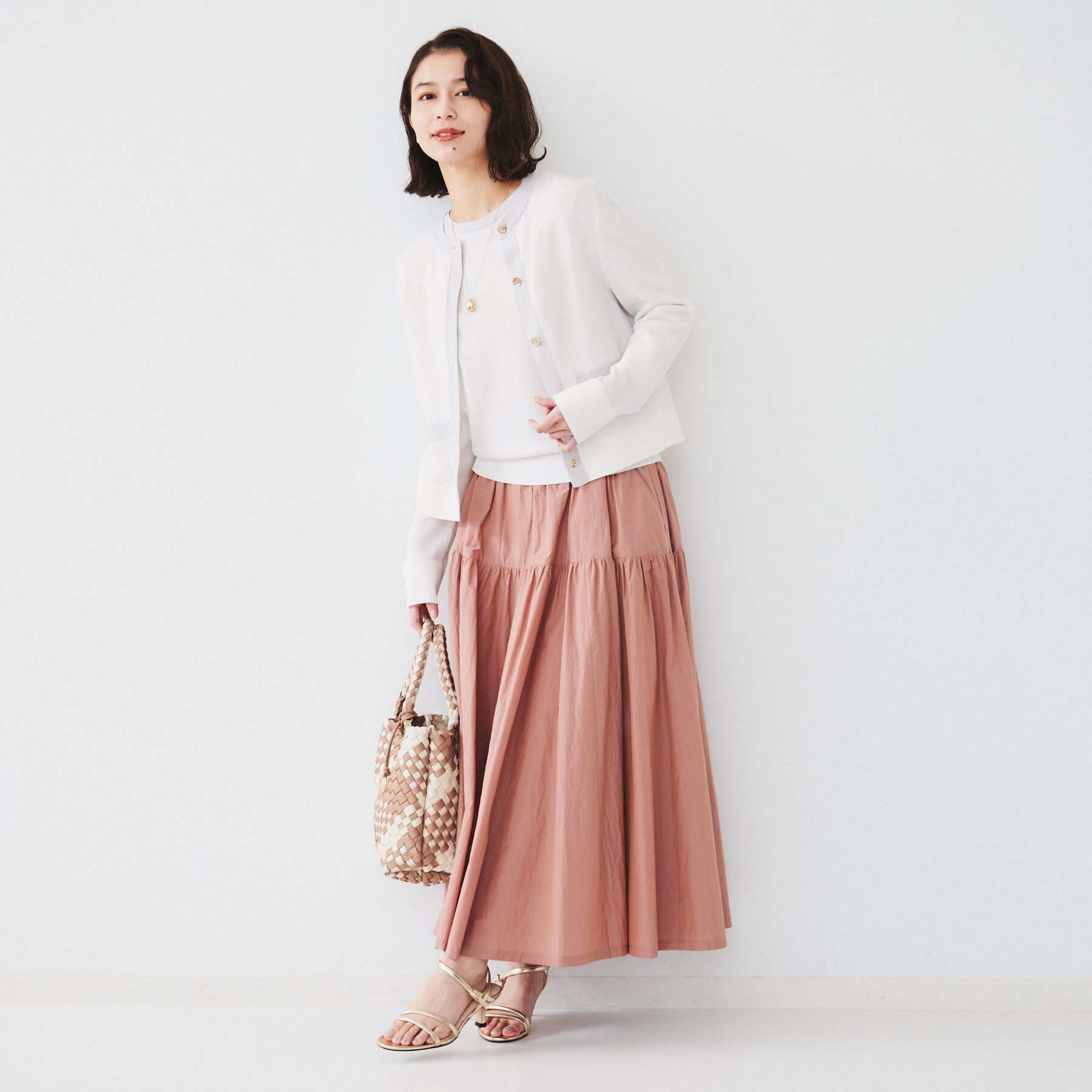 UNTITLED「【配色カラー/アンサンブル可能】きれいめ七分袖ニット」|ニット・セーター|