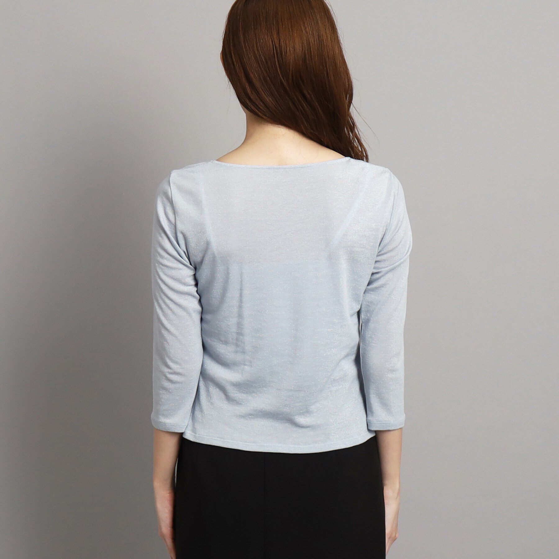 COUP DE CHANCE「新色追加【洗える/日本製/ジャケットインナーにおすすめ】華やかギャザーラメジャージ」|Tシャツ・カットソー|