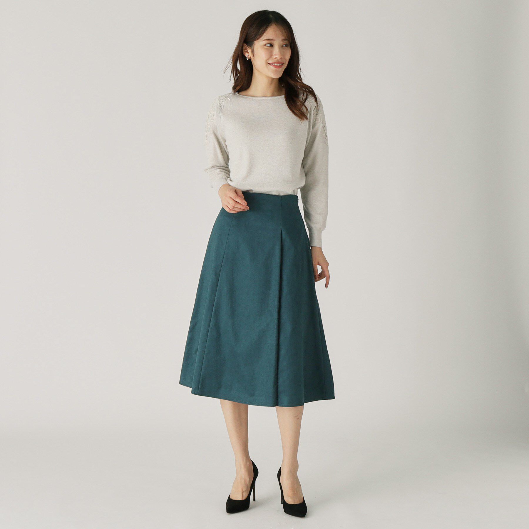 COUP DE CHANCE「【洗える／日本製】スェード調フレアースカート」|スカート|