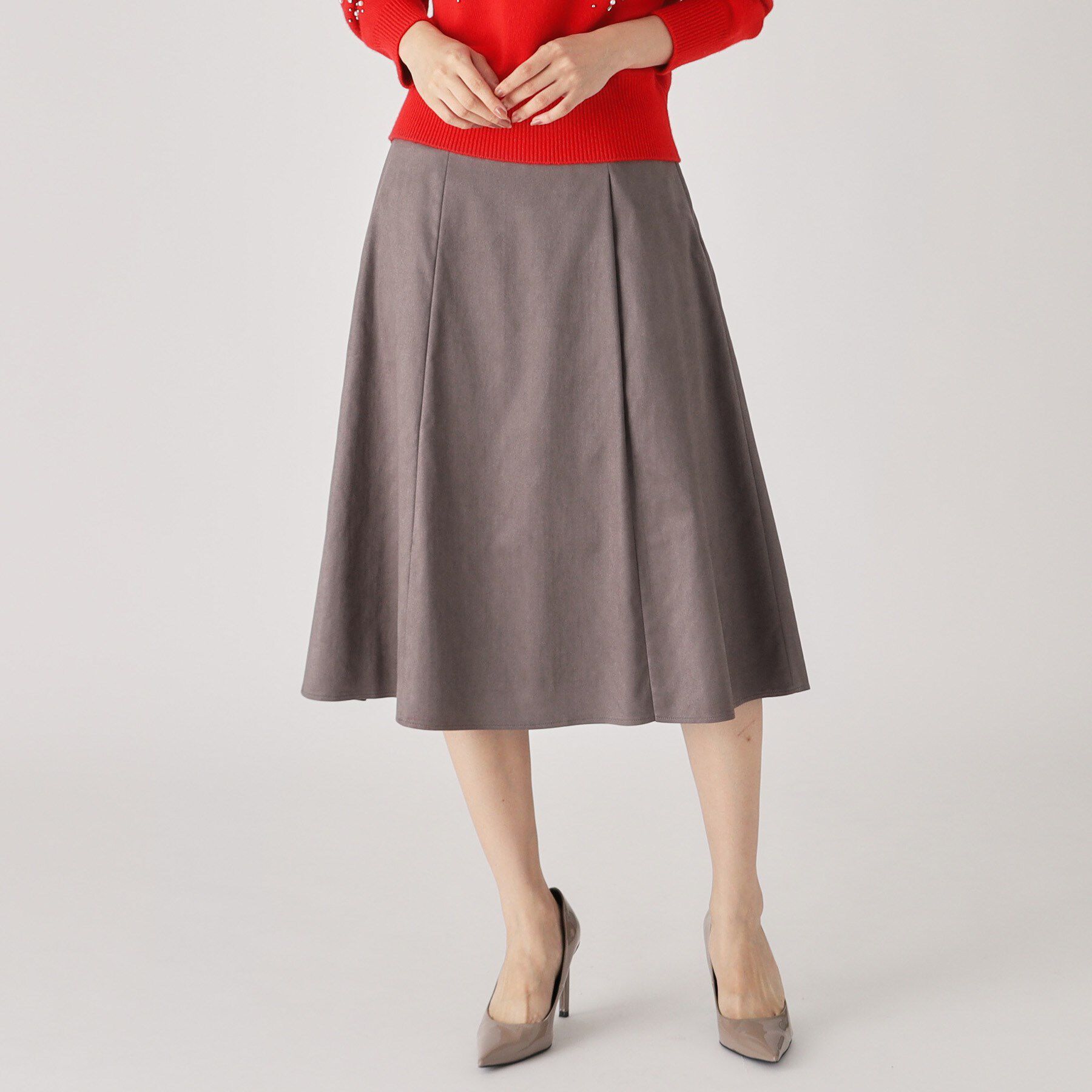 COUP DE CHANCE「【洗える／日本製】スェード調フレアースカート」|スカート|