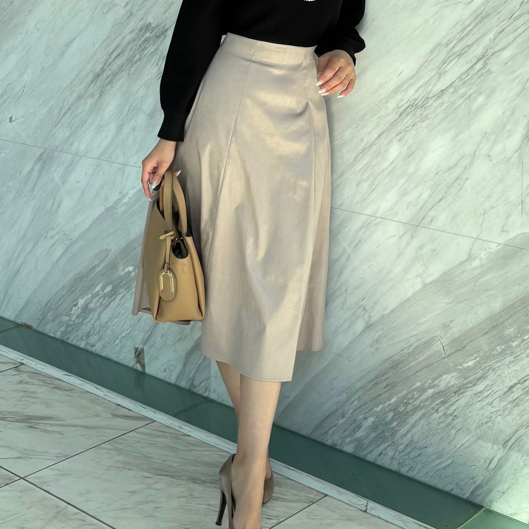 COUP DE CHANCE「【洗える／日本製】スェード調フレアースカート」|スカート|