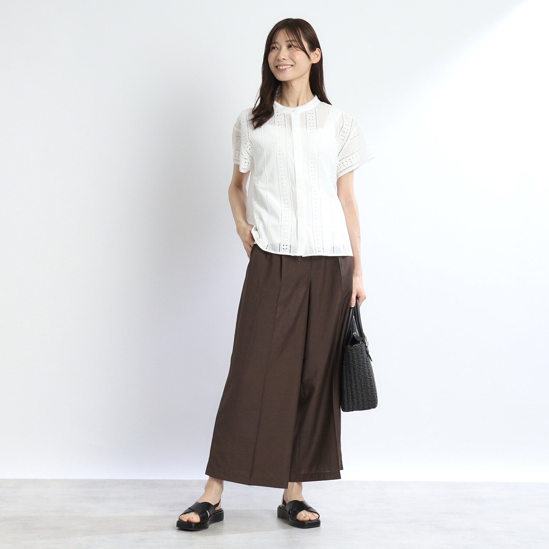 Reflect「【体型カバー／マシンウォッシュ可／ウエスト総ゴム】フルレングスイージーワイドパンツ」|その他|