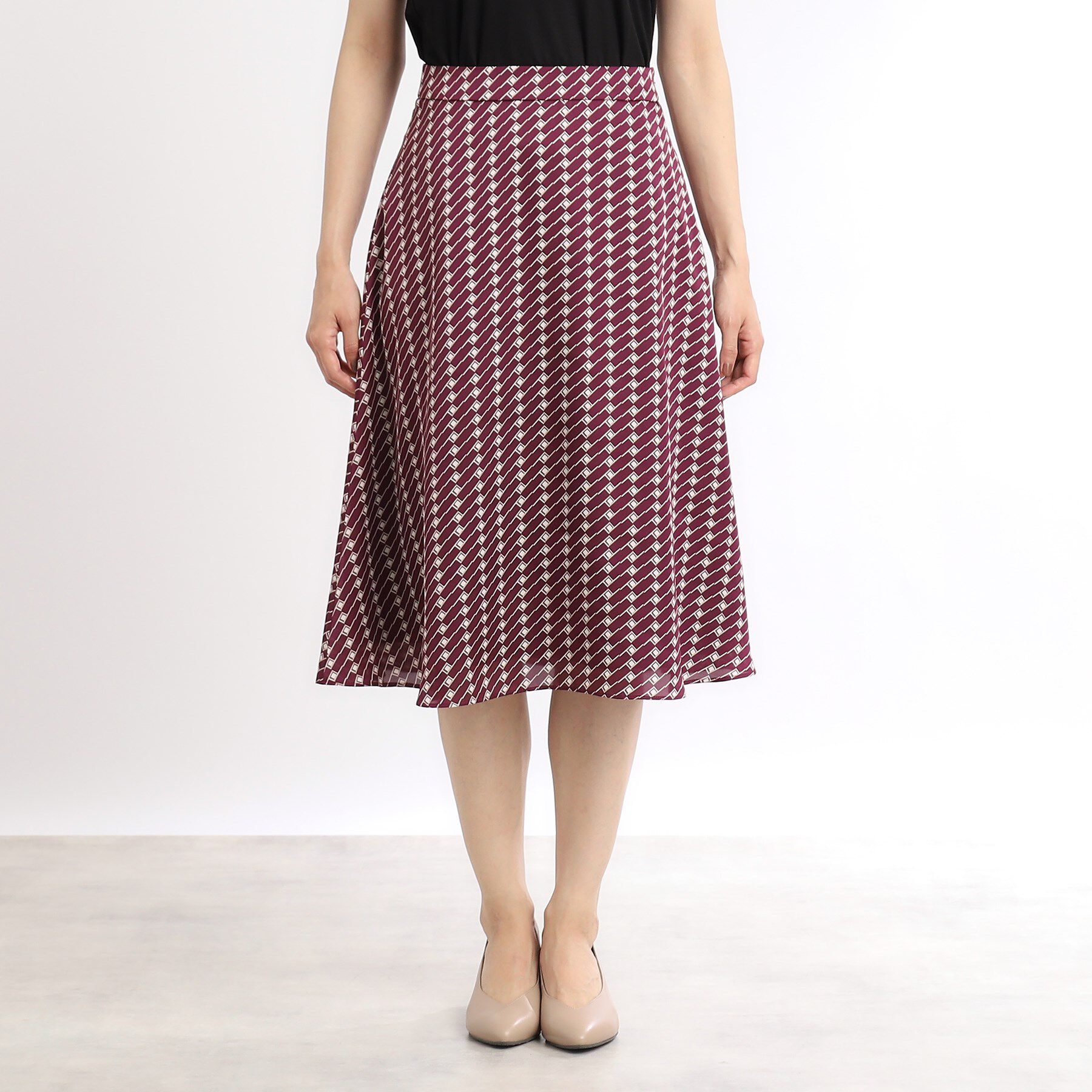 Reflect「【WEB限定カラーあり／マシンウォッシュ可／セットアップ可能】プリントフレアスカート」|スカート|