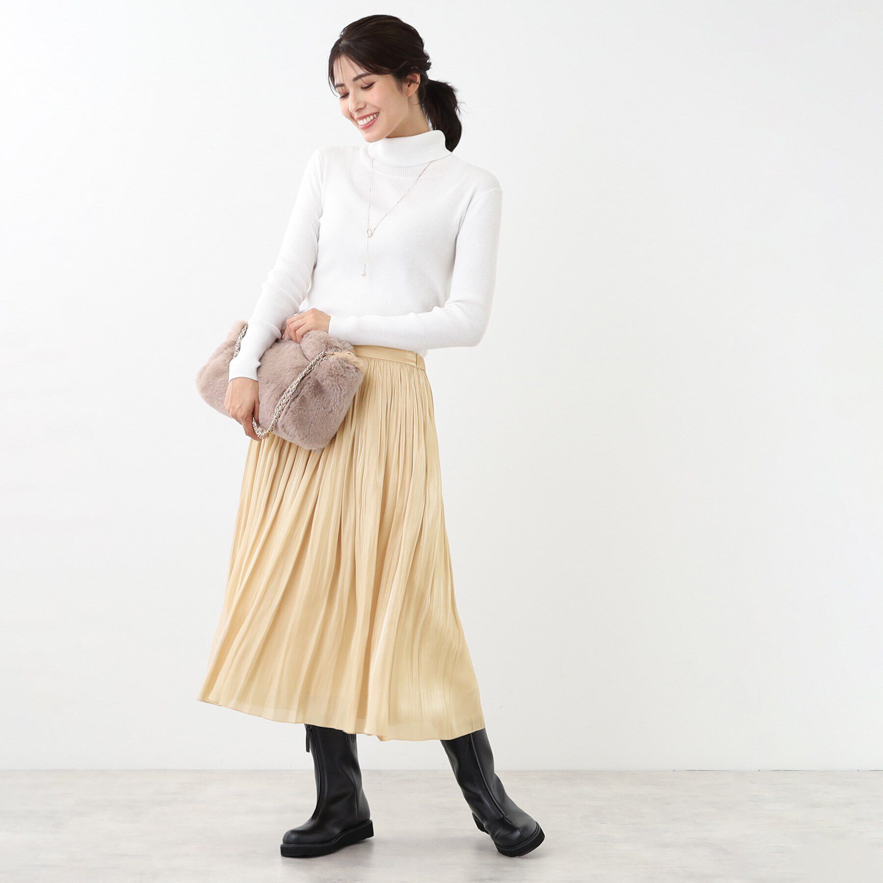 Reflect「【手洗い可】シャイニープリーツスカート」|スカート|