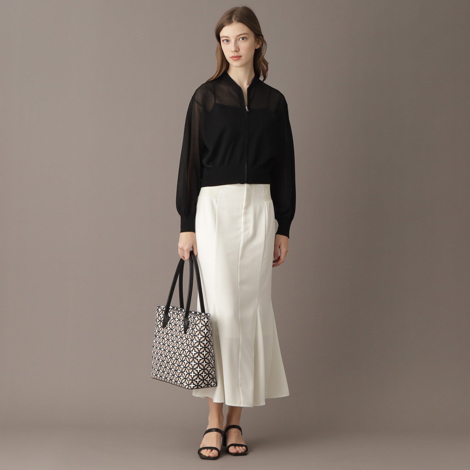 DRESSTERIOR「【洗える/清涼感】シアージップアップニットブルゾン」|ブルゾン・スタジャン|