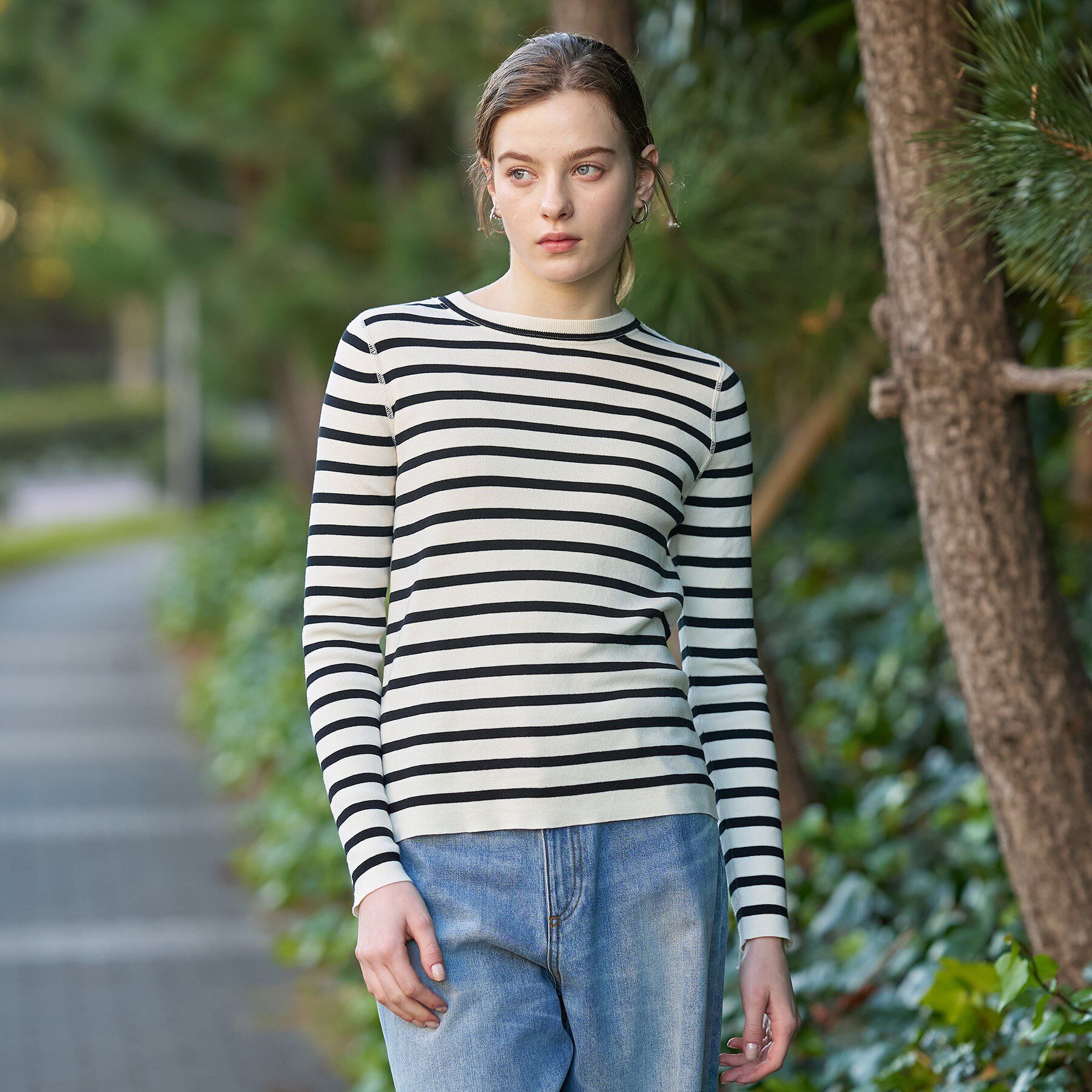 DRESSTERIOR「コットンフルニードルボーダー」|ニット・セーター|