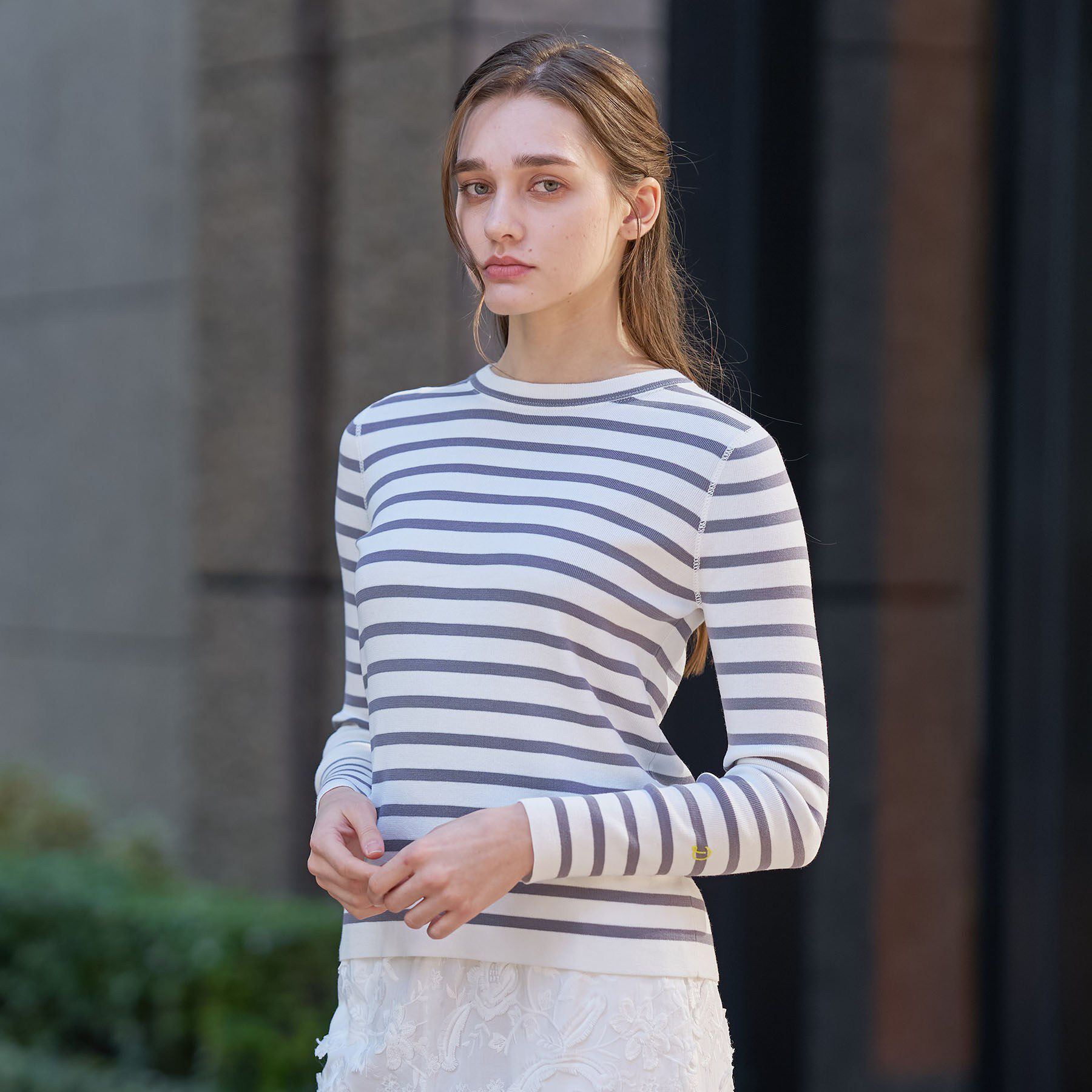 DRESSTERIOR「コットンフルニードルボーダー」|ニット・セーター|