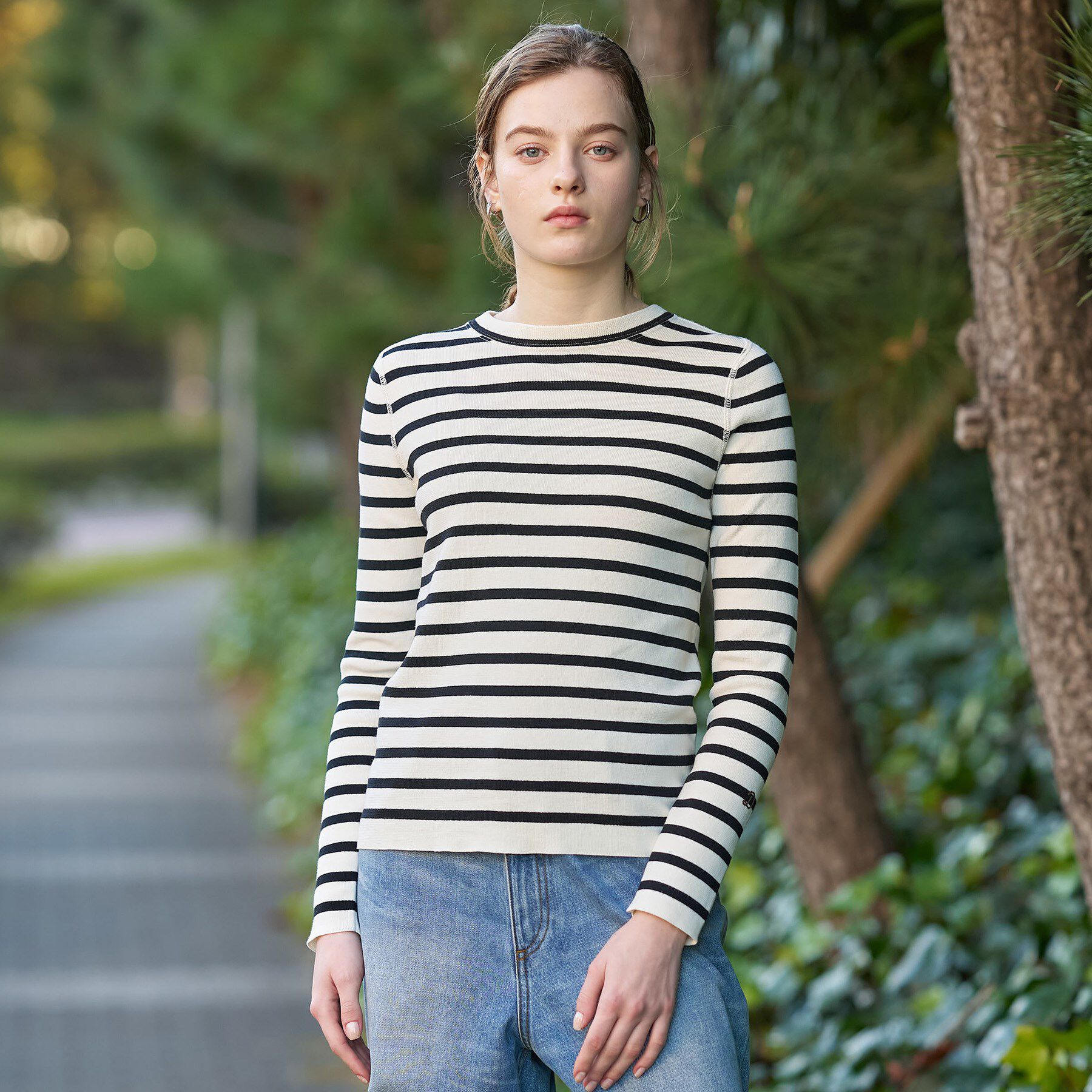 DRESSTERIOR「コットンフルニードルボーダー」|ニット・セーター|