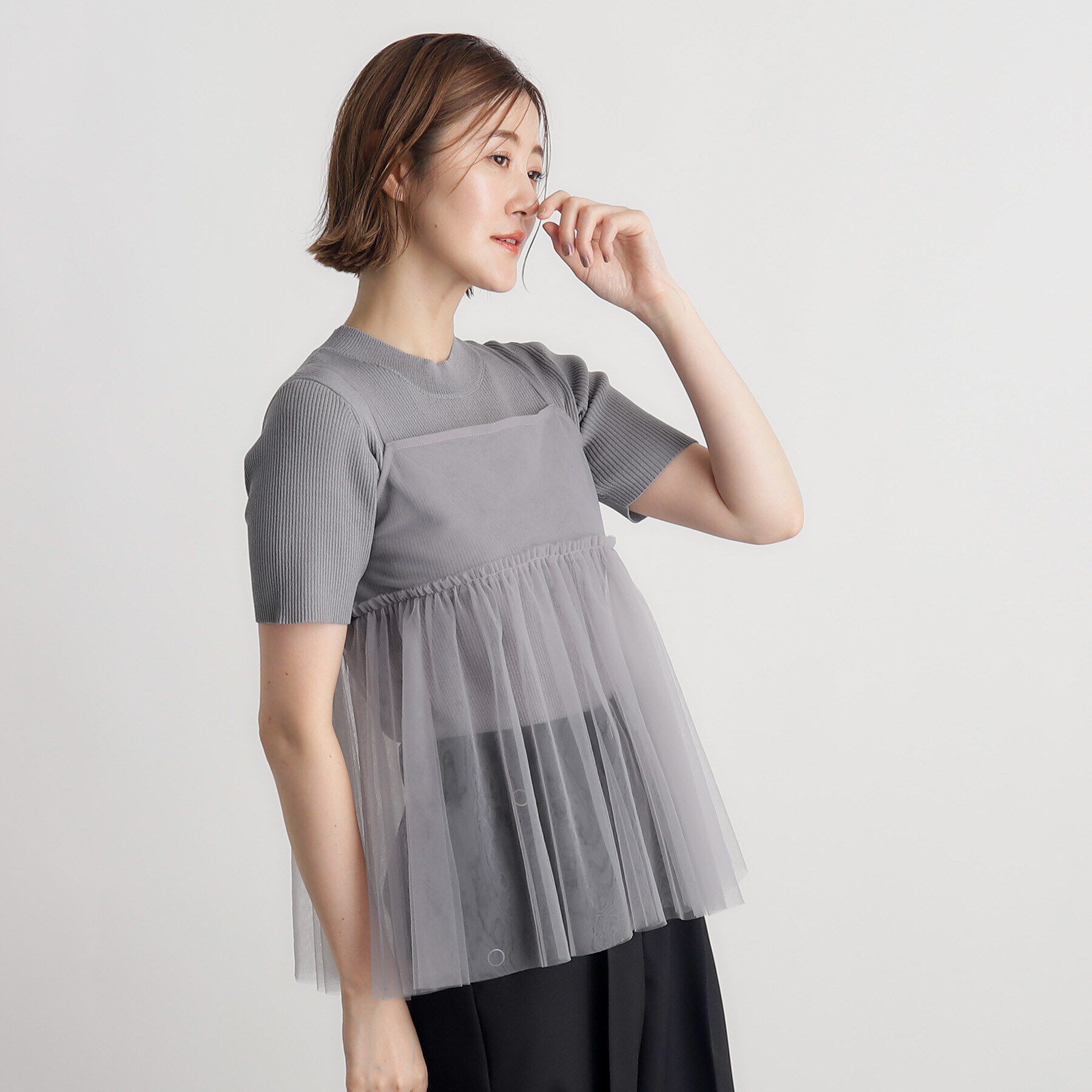 grove「チュールキャミ&times;リブニットセット」|その他|