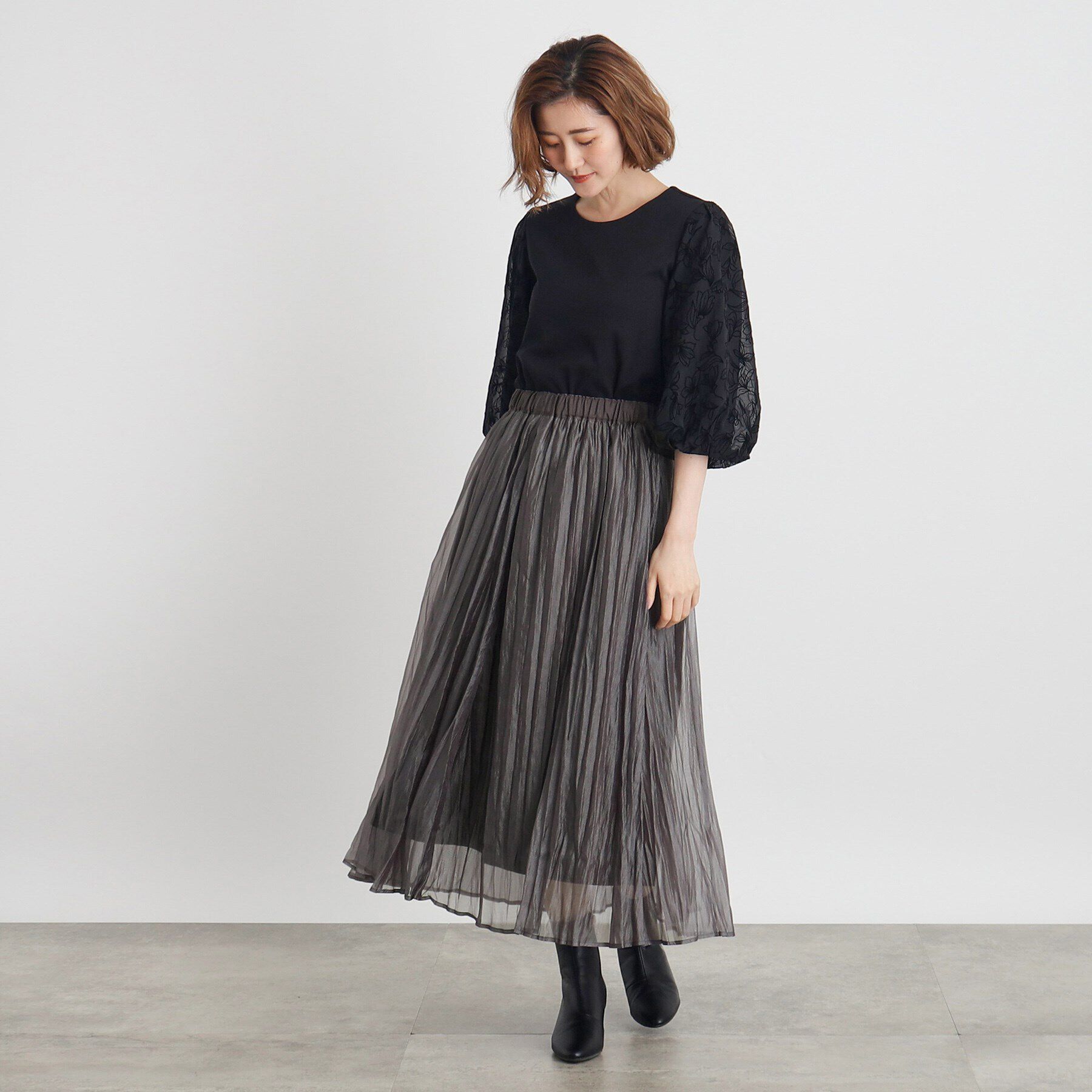 grove「オーガンジープリーツスカート」|スカート|