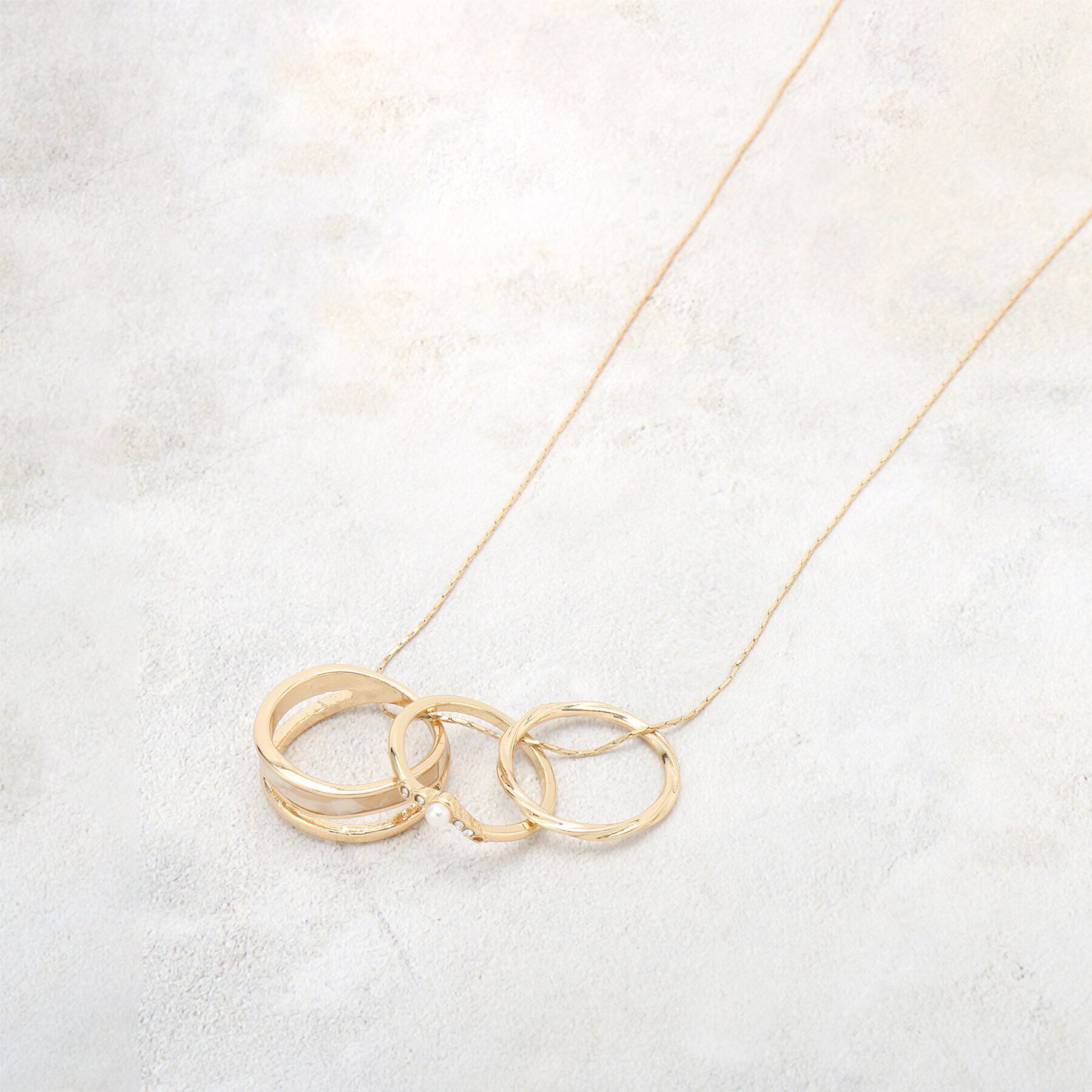 grove「3リングネックレス」|ネックレス|ゴールド(007)