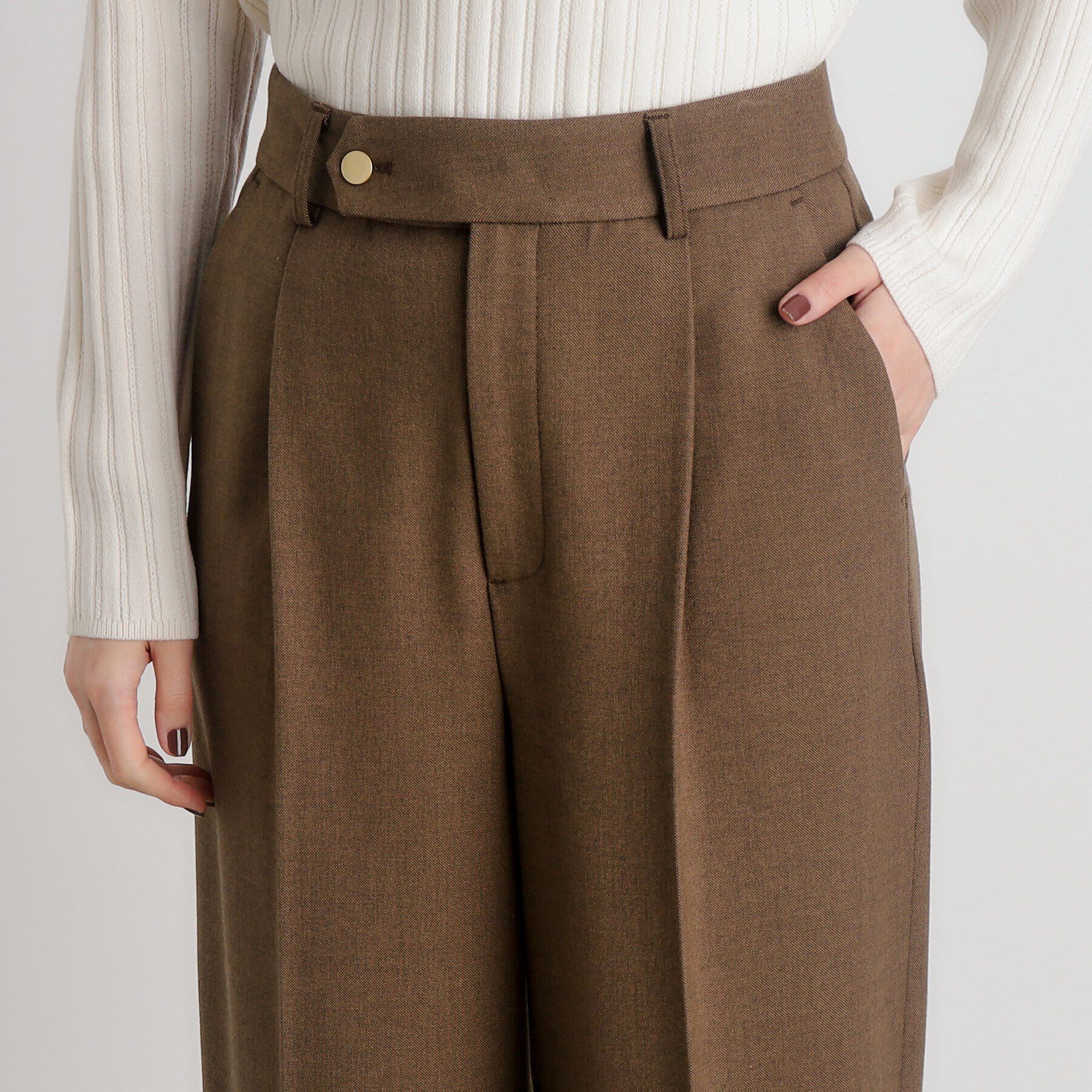 grove「シャークスキン裏起毛スラックスパンツ」|その他|