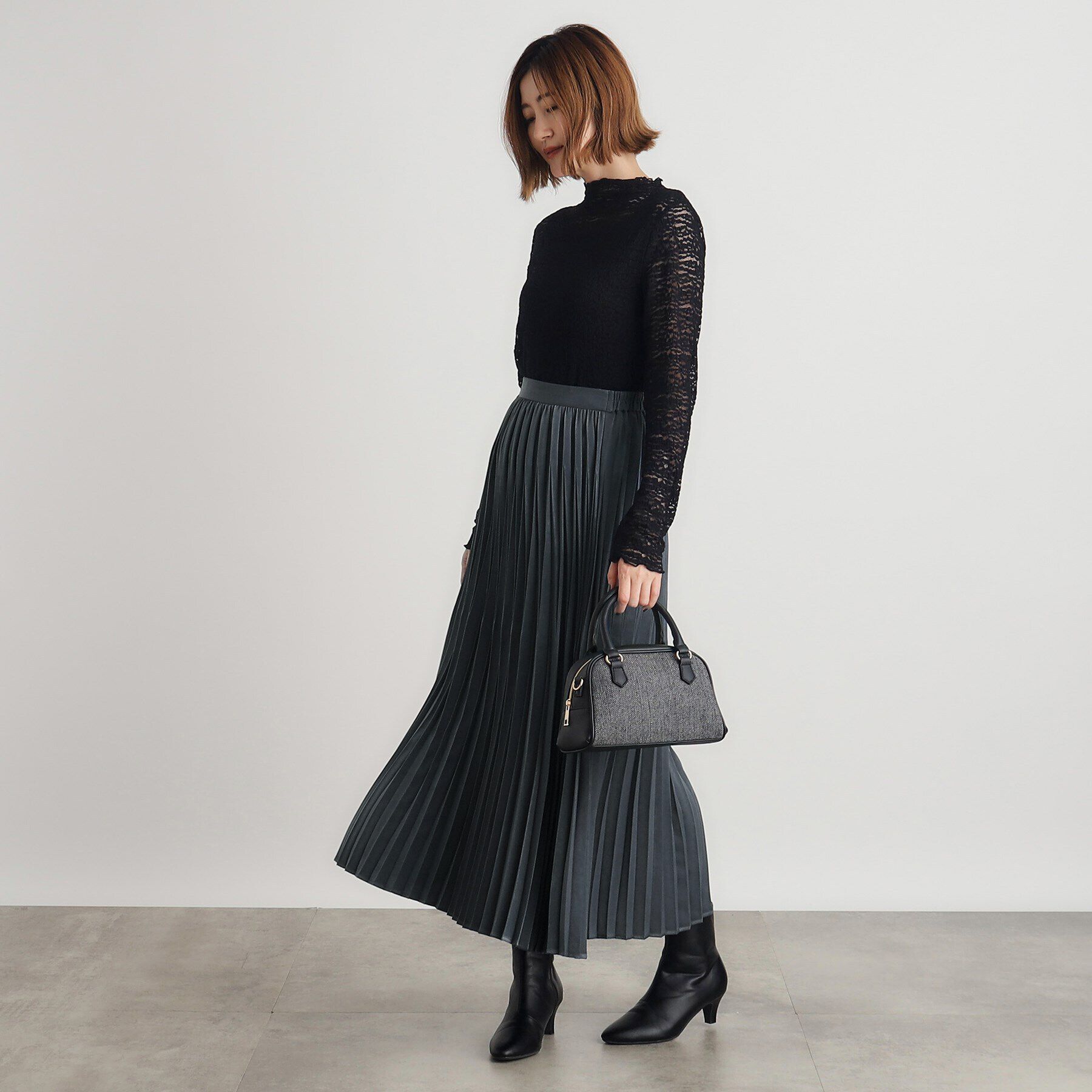 grove「スウェーディサテンプリーツスカート」|スカート|