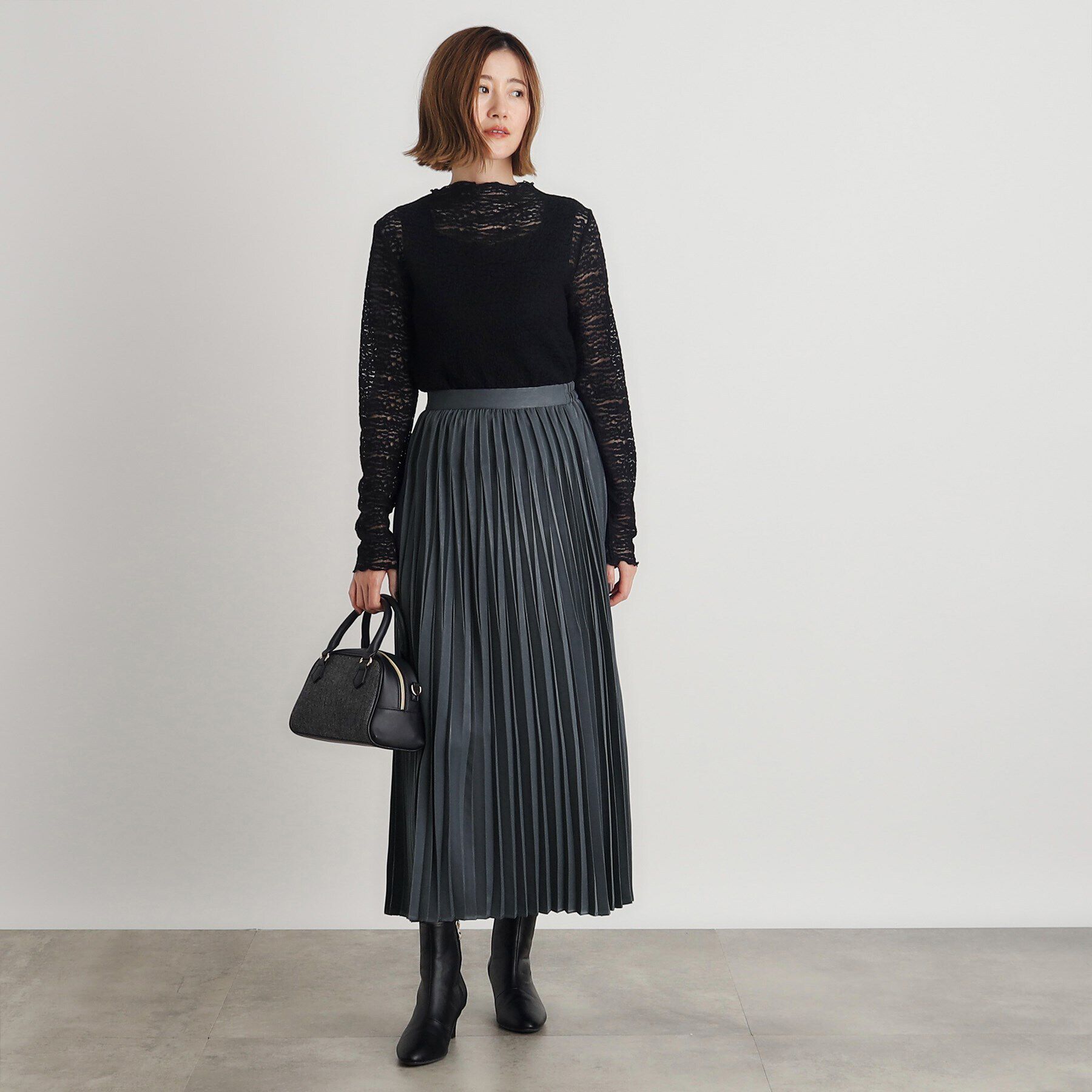 grove「スウェーディサテンプリーツスカート」|スカート|