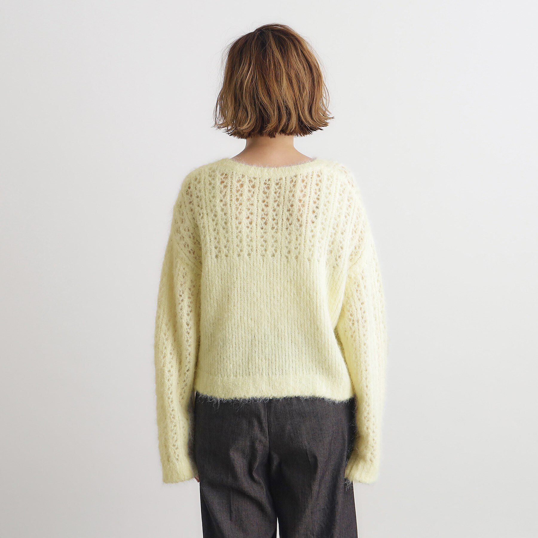 grove「透かし編みクロップドニット」|ニット・セーター|