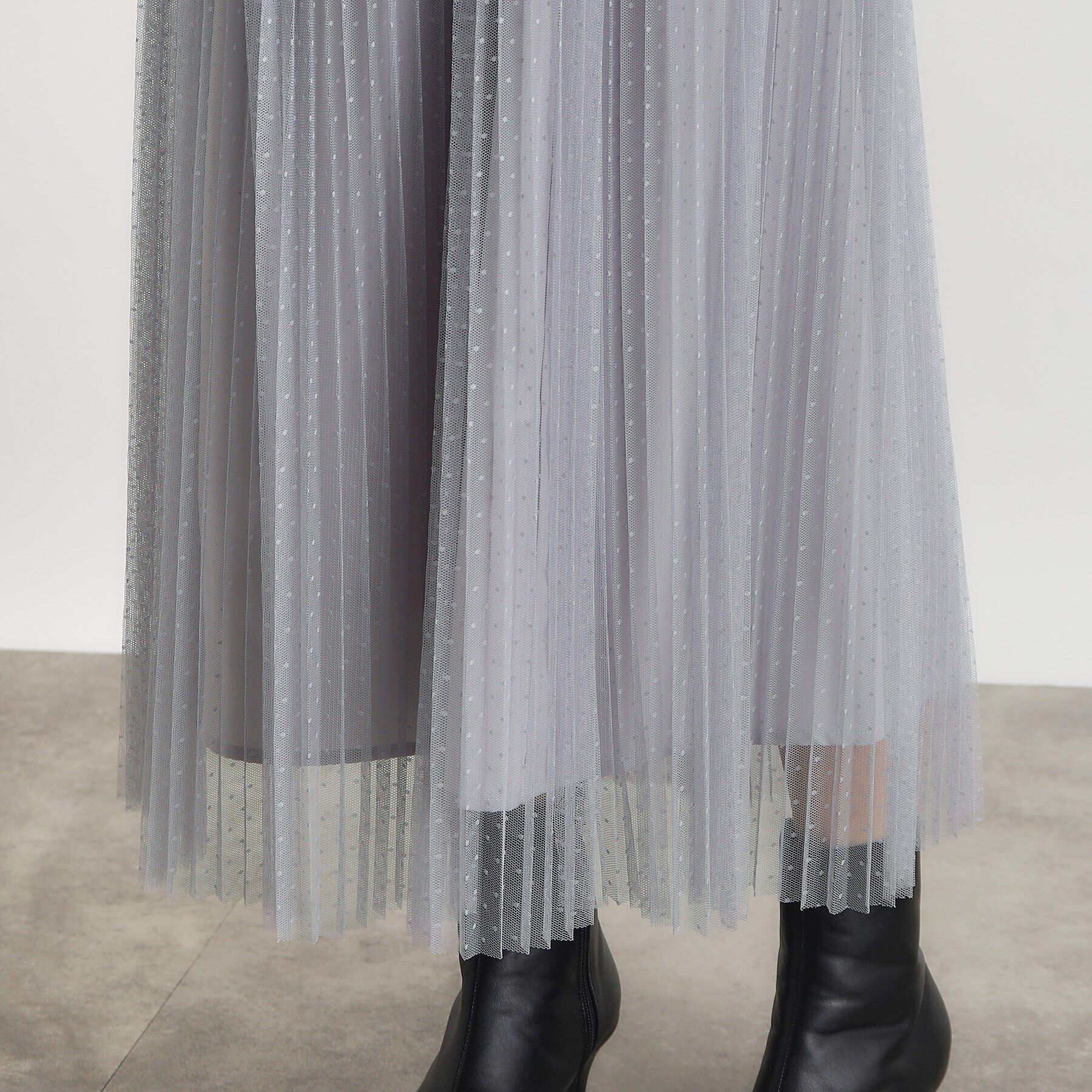 grove「ドットチュールプリーツスカート」|スカート|