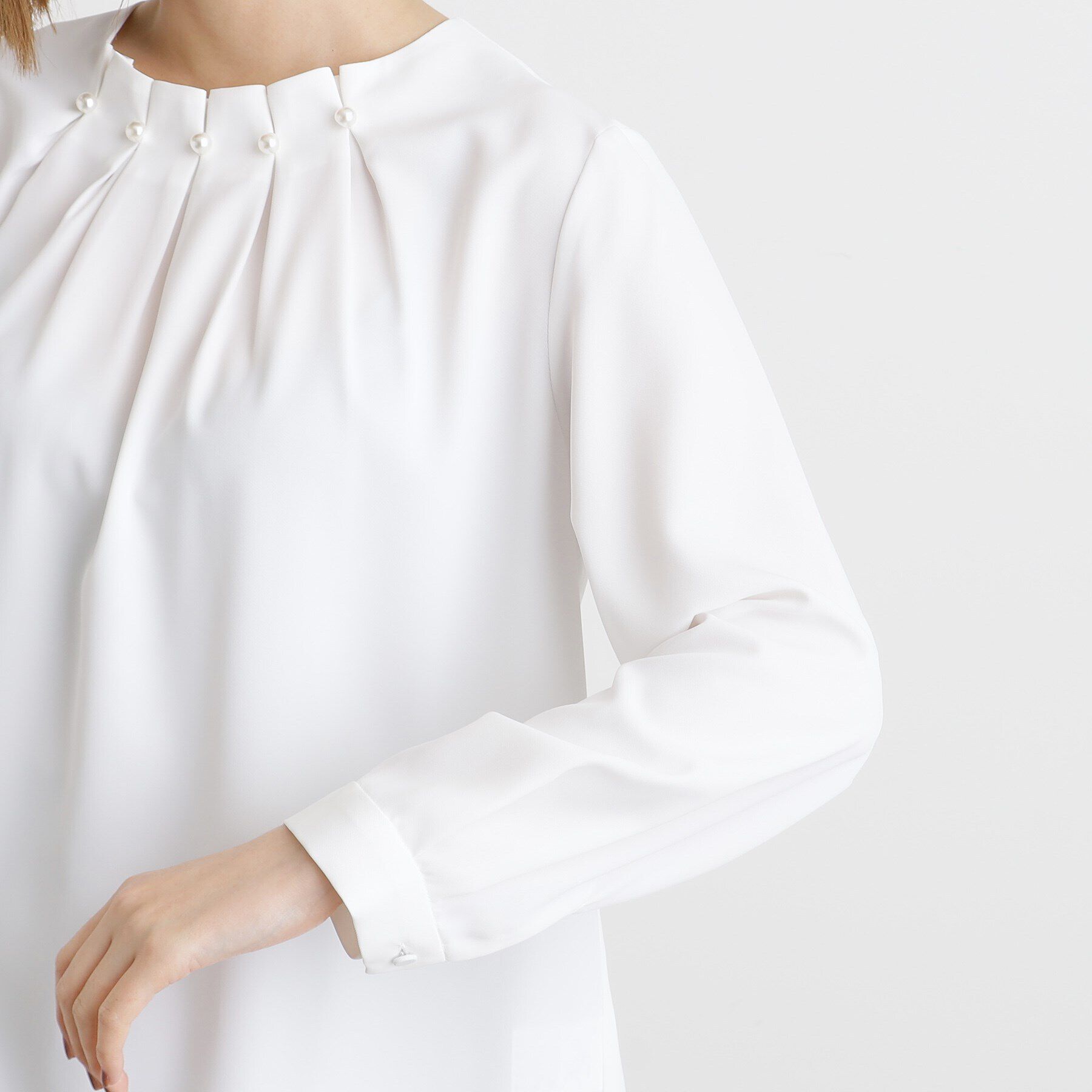 grove「パール調タックブラウス」|シャツ・ブラウス|