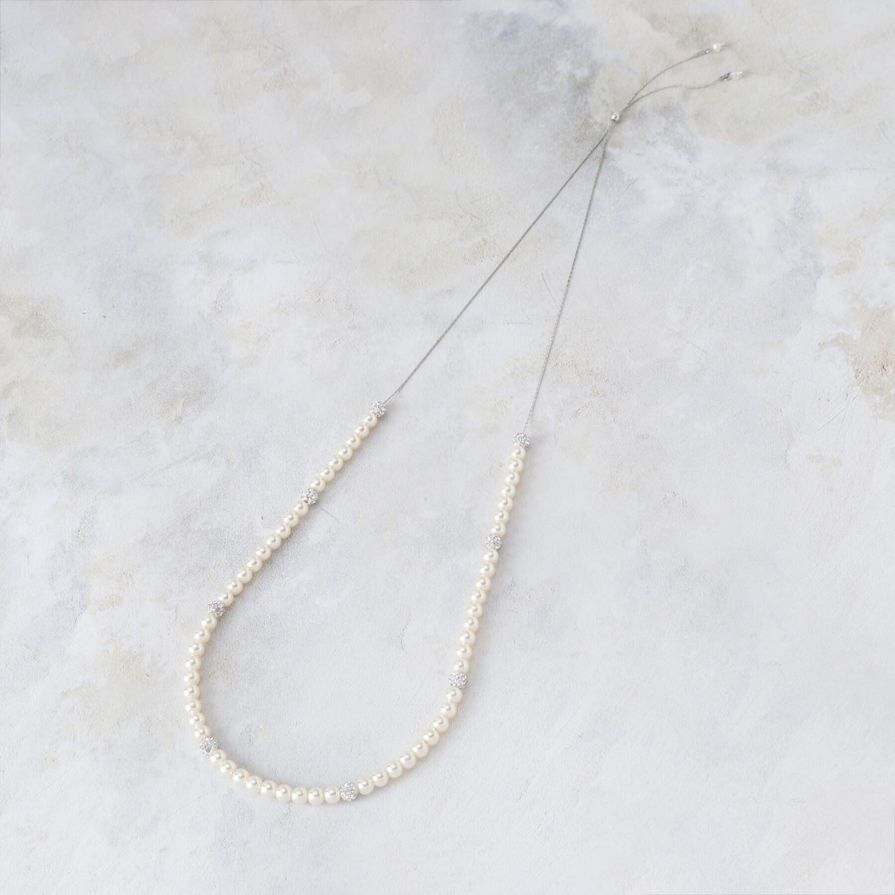 grove「フェイクパールパヴェネックレス【2WAY/入卒対応可】」|ネックレス|シルバー(006)